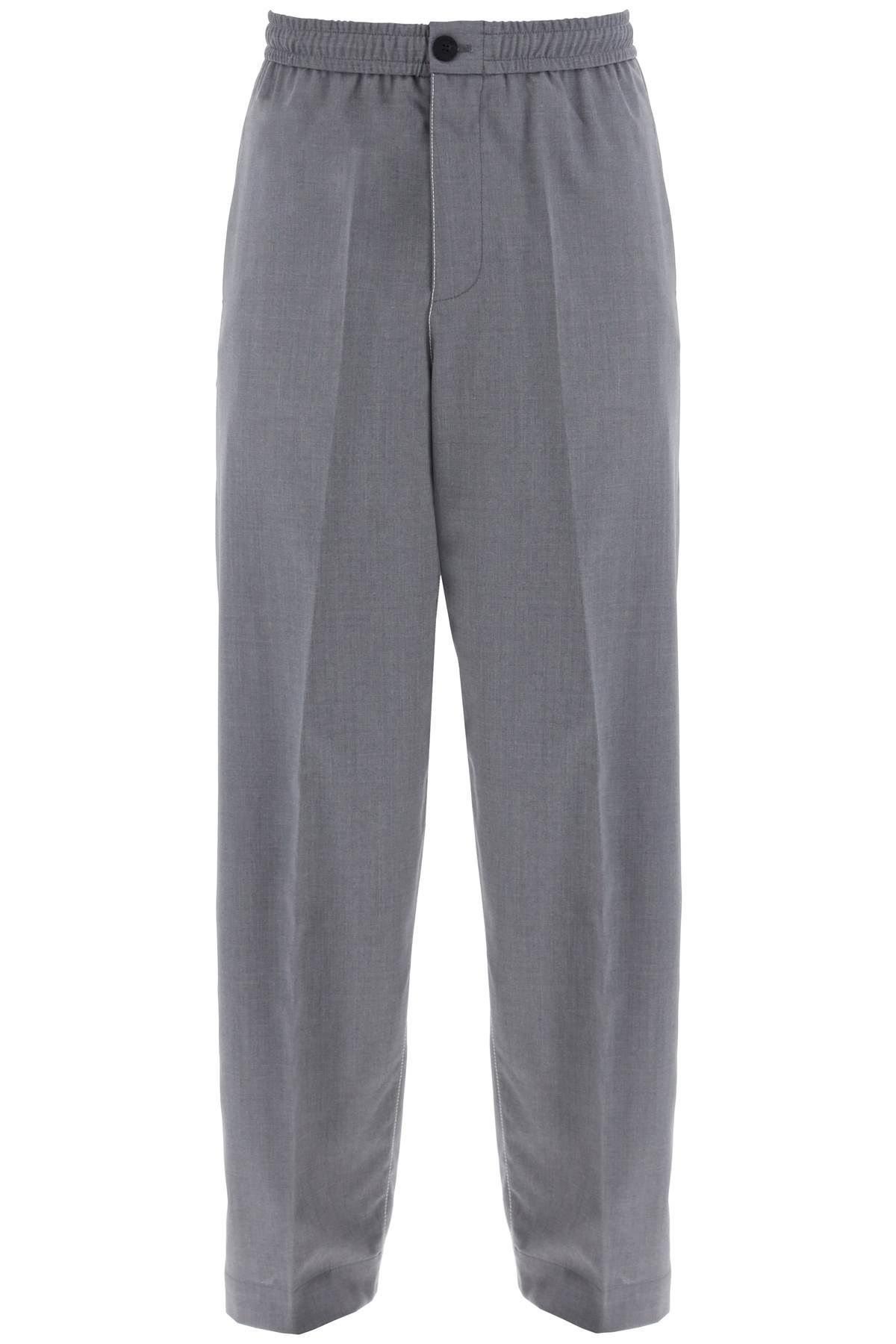 Ferragamo FERRAGAMO lightweight virgin wool tailored trousers in canvas fabric