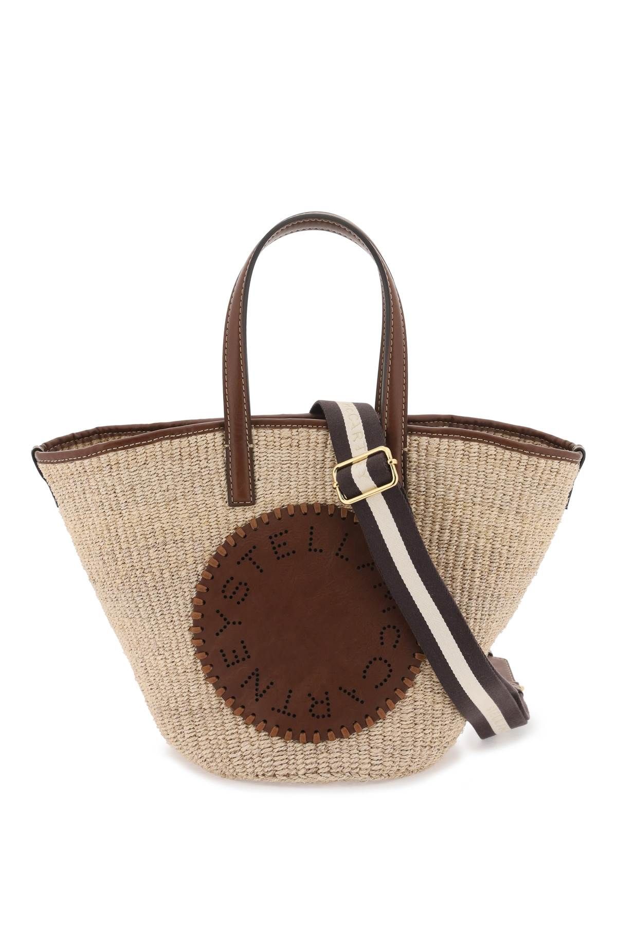 Stella McCartney STELLA McCARTNEY raffia shoulder bag with logo.