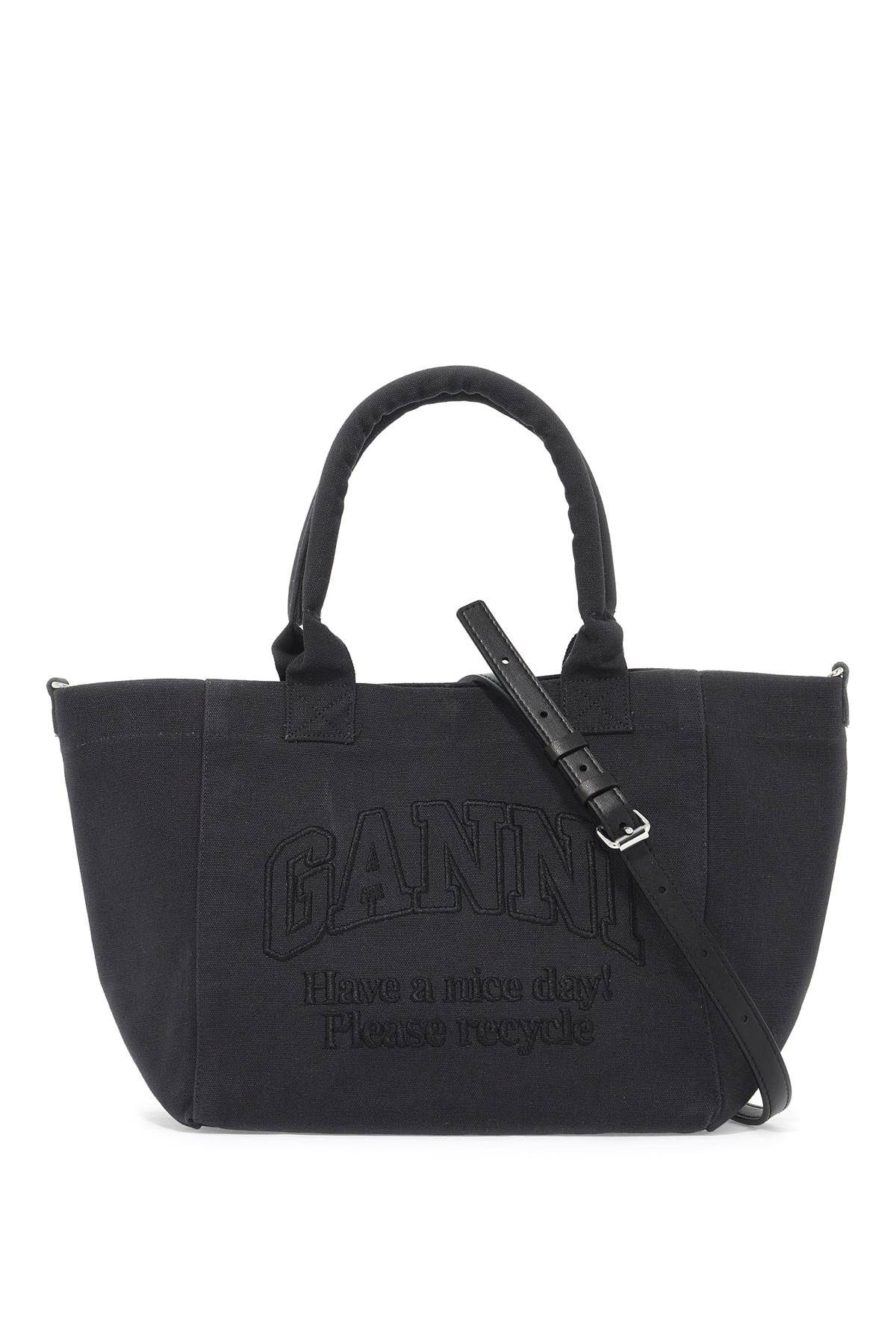 Ganni GANNI embroidered logo tote bag with