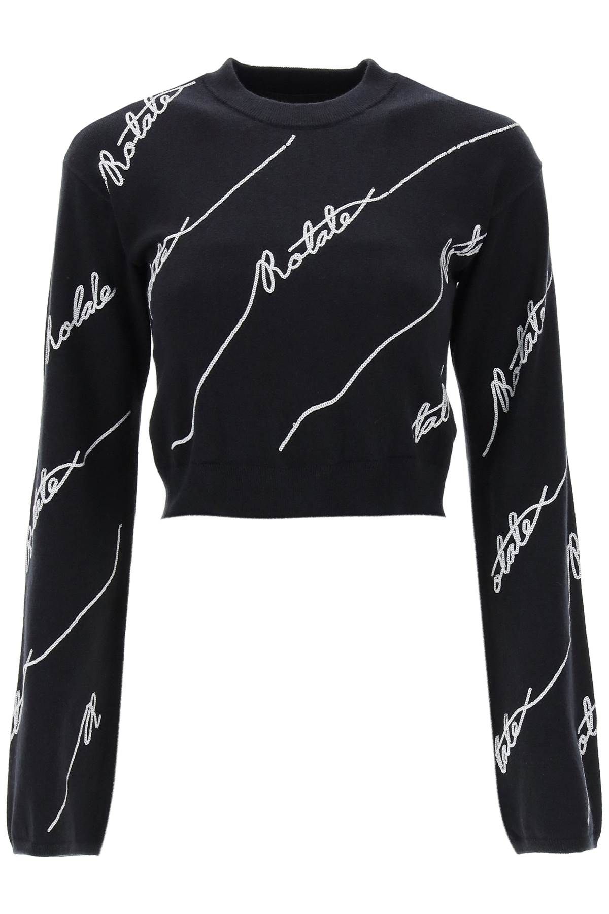 Rotate ROTATE sequined logo cropped sweater