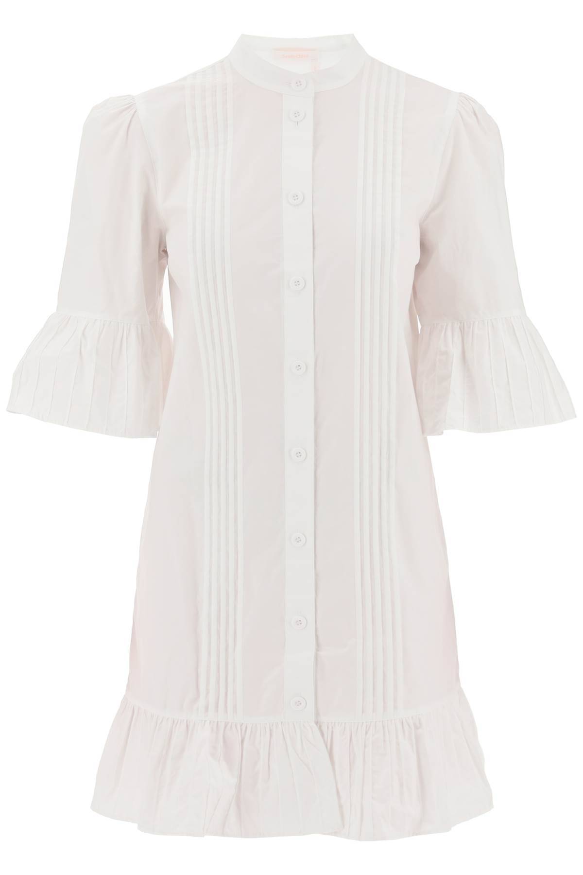 See By Chloé SEE BY CHLOE bell sleeve shirt dress in organic cotton