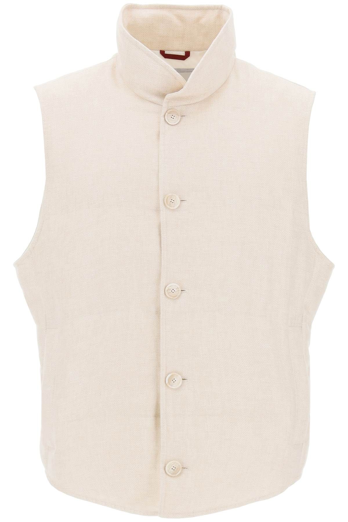 Brunello Cucinelli BRUNELLO CUCINELLI sleeveless down jacket in linen,