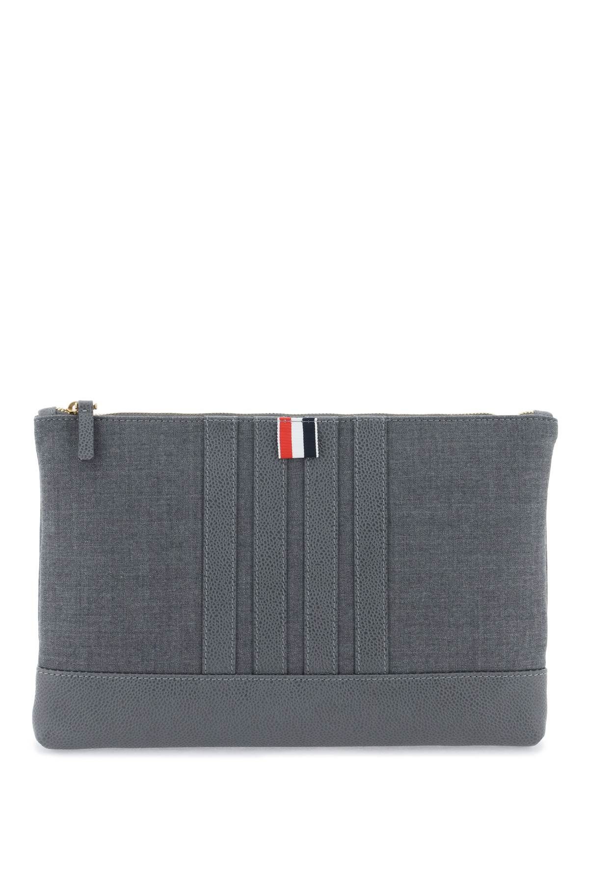 Thom Browne THOM BROWNE wool 4-bar pouch