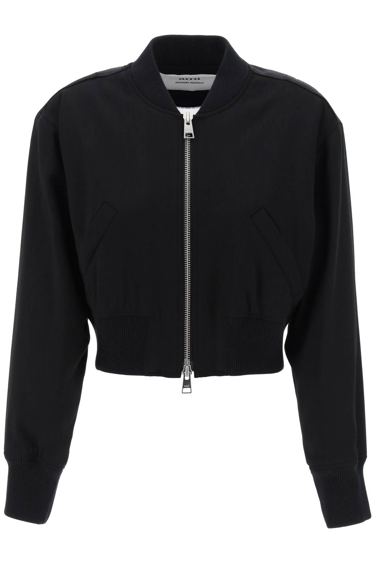  AMI ALEXANDRE MATIUSSI cropped twill bomber jacket