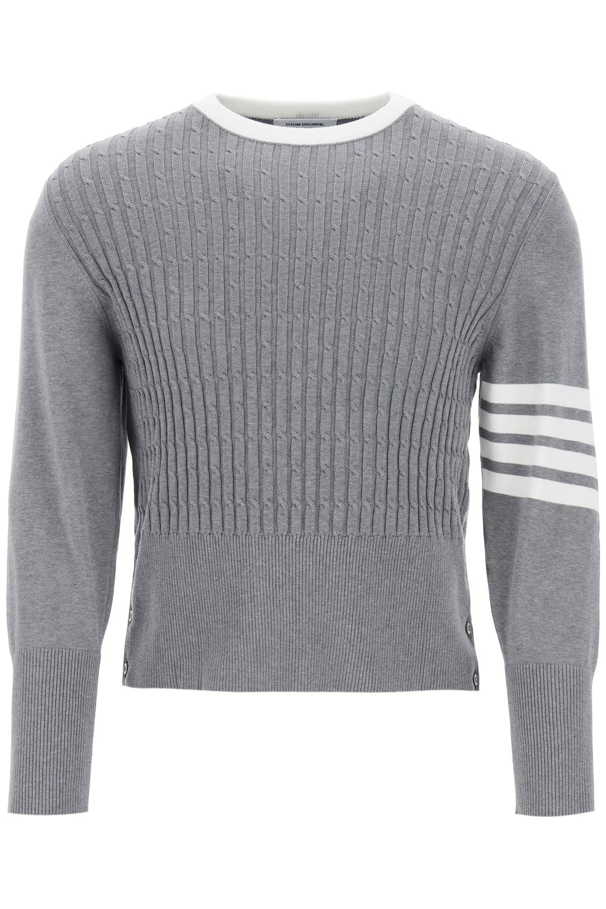 Thom Browne THOM BROWNE placed baby cable 4-bar cotton sweater