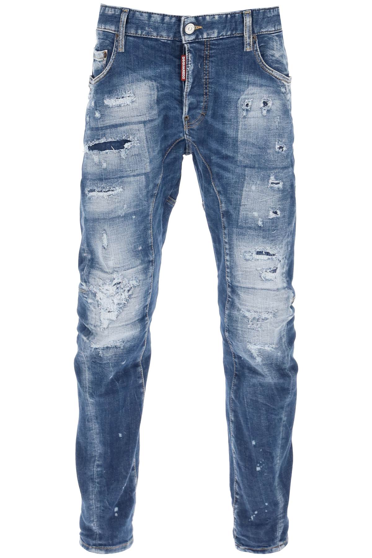 Dsquared2 DSQUARED2 medium mended rips wash tidy biker jeans