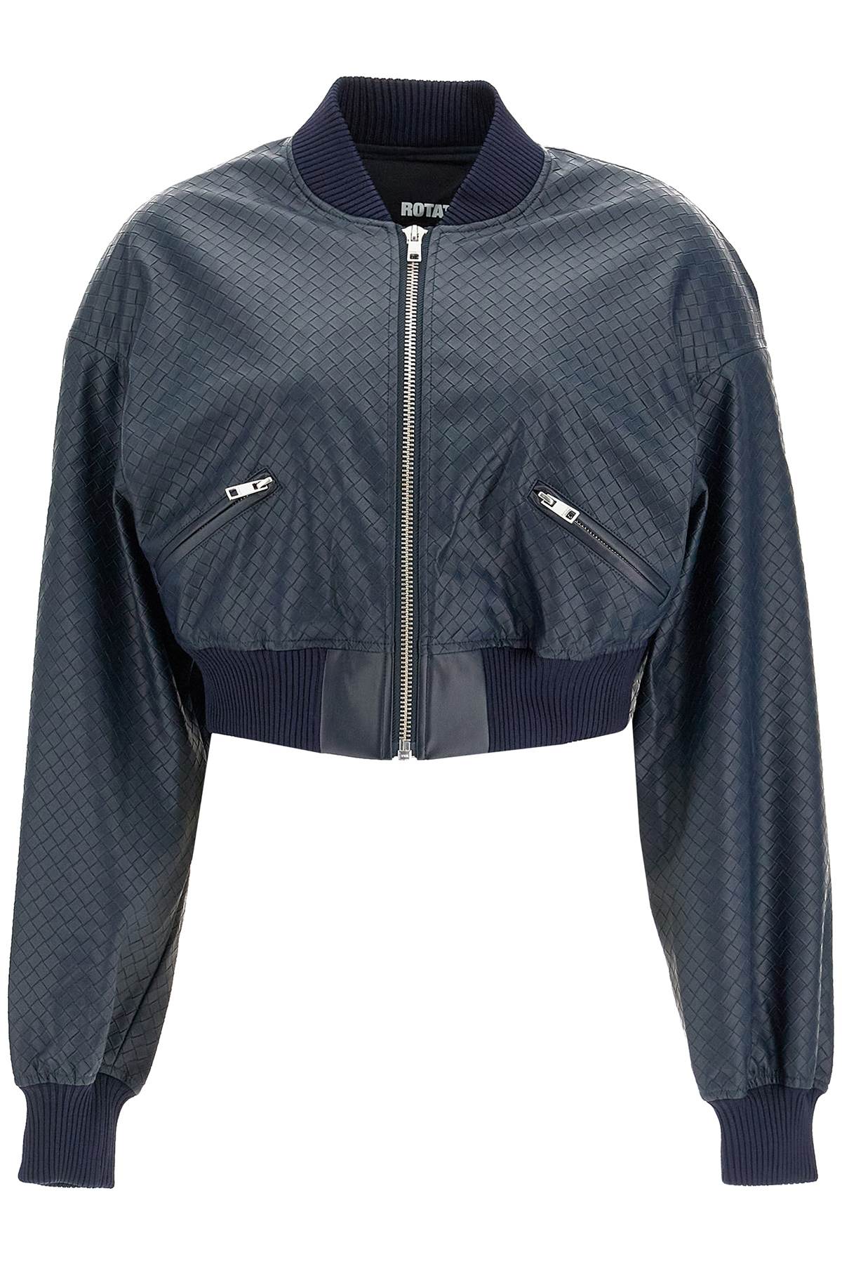 Rotate ROTATE cropped bomber jacket with braided