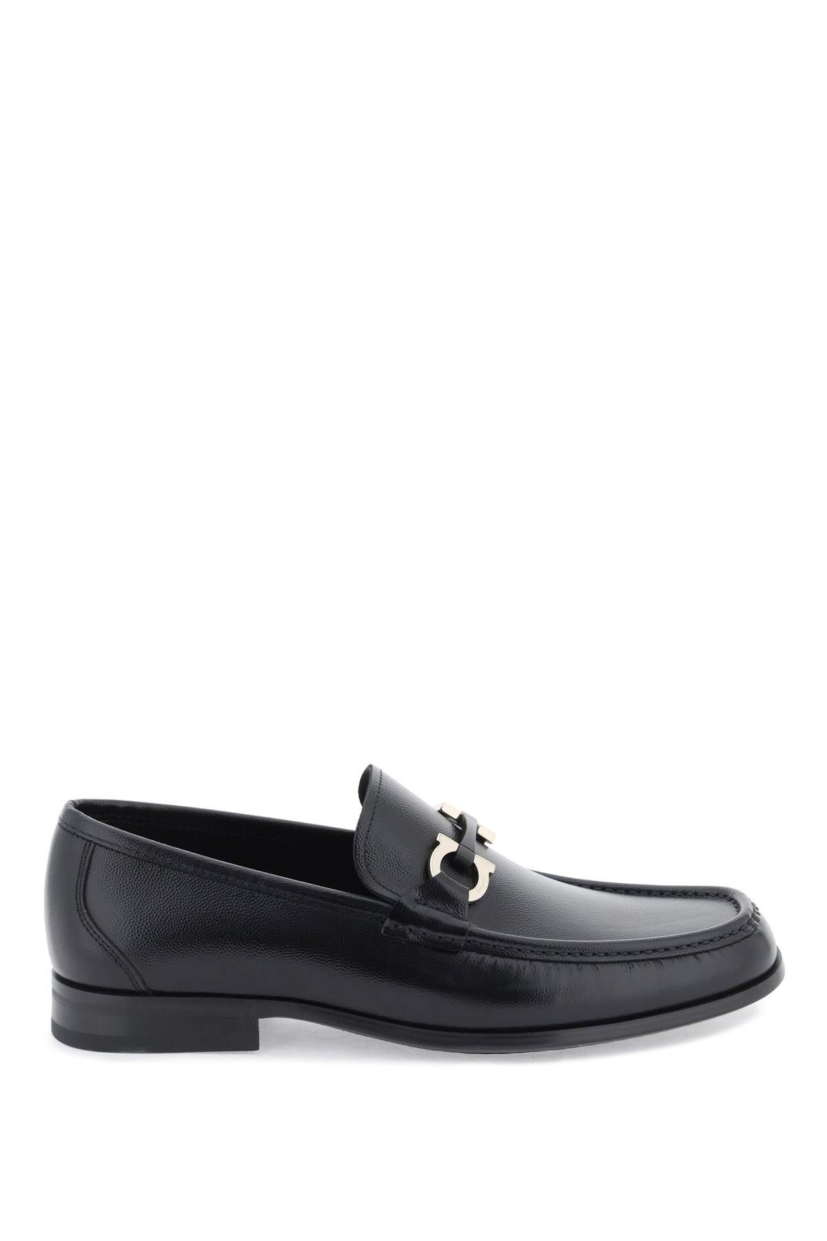 Ferragamo FERRAGAMO grained leather loafers with gancini