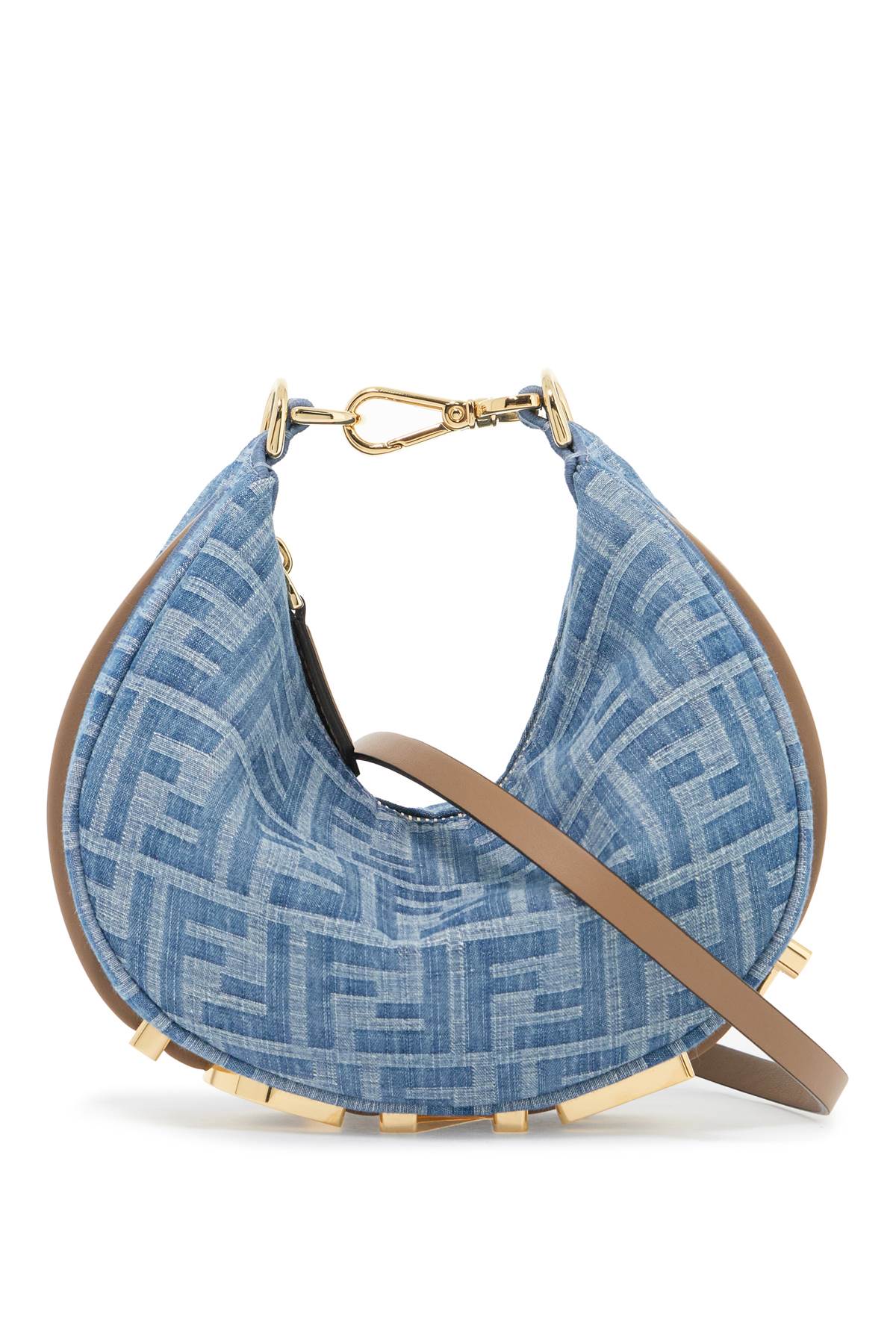 FENDI FENDI fendigraphy mini bag in denim-effect ff fabric