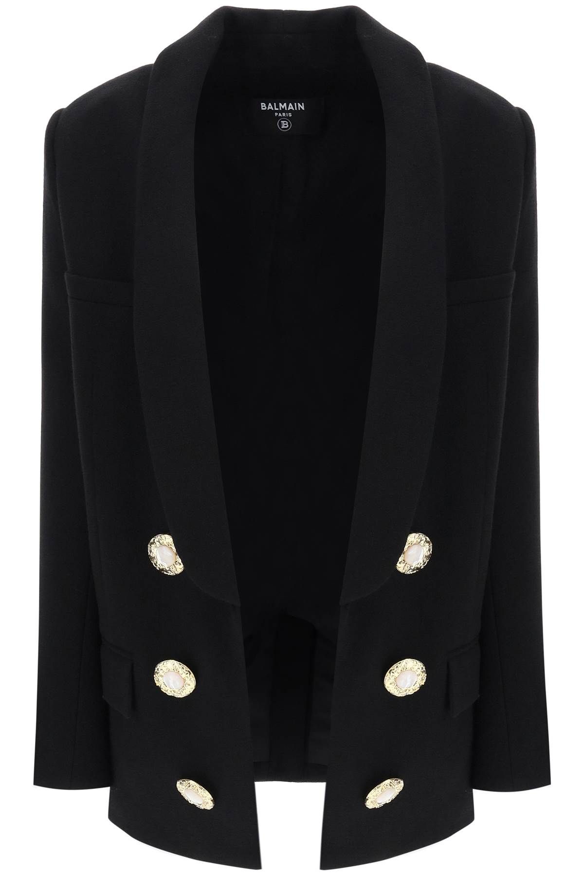 Balmain BALMAIN wool crepe open jacket