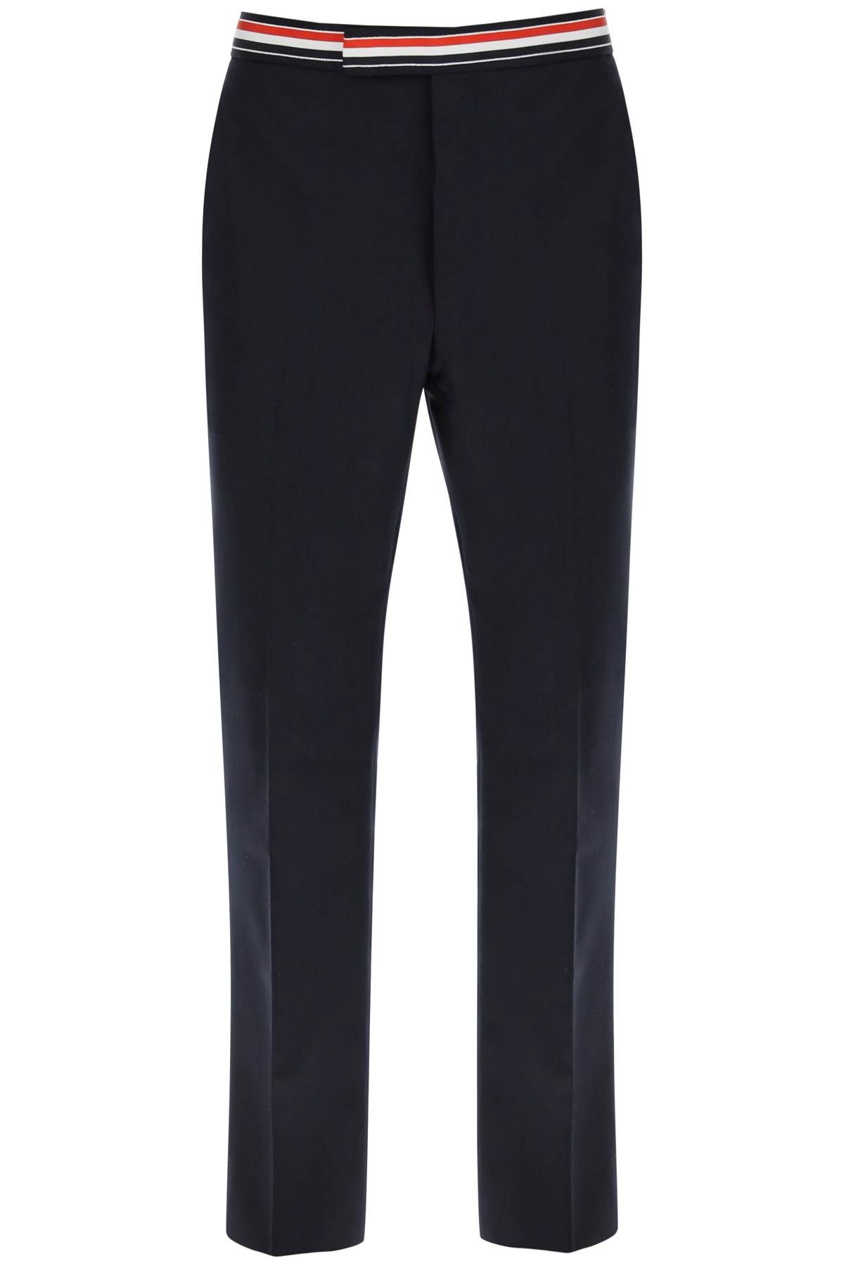 Thom Browne THOM BROWNE tricolar waistband wool twill pants