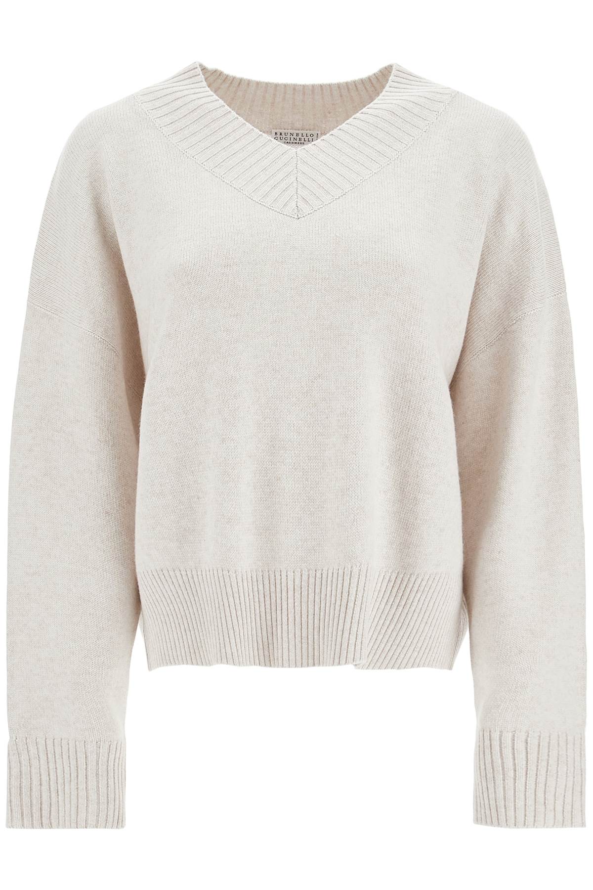 Brunello Cucinelli BRUNELLO CUCINELLI cashmere pullover with shiny cuff details.