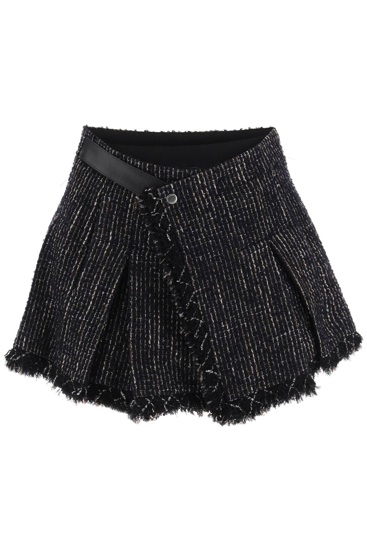 Sacai SACAI tweed and faille skort