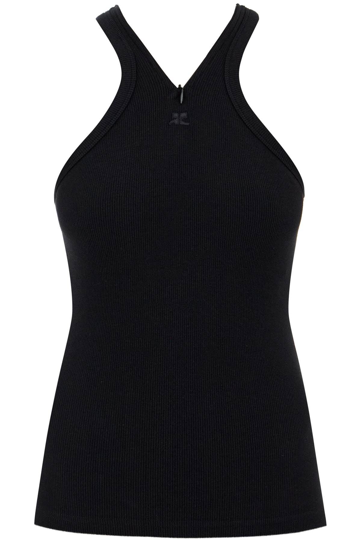 Courrèges COURREGES ribbed tank top with zipper on the neckline