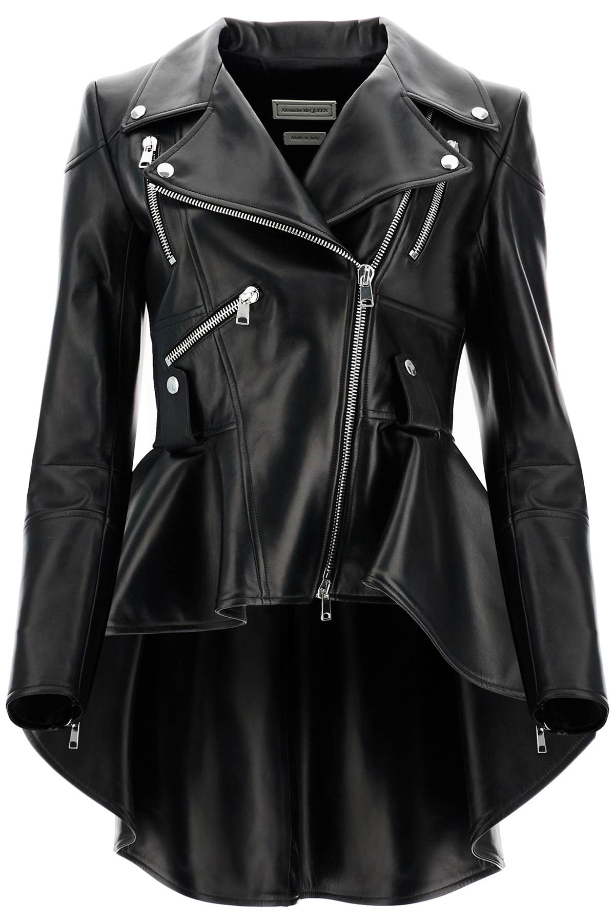 Alexander McQueen ALEXANDER MCQUEEN peplum leather biker jacket