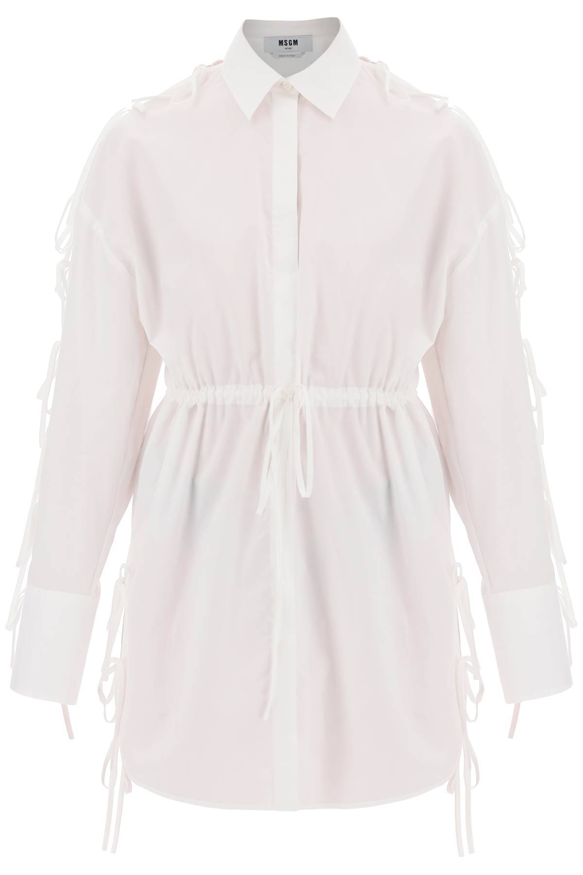 Msgm MSGM mini shirt dress with cut-outs and bows