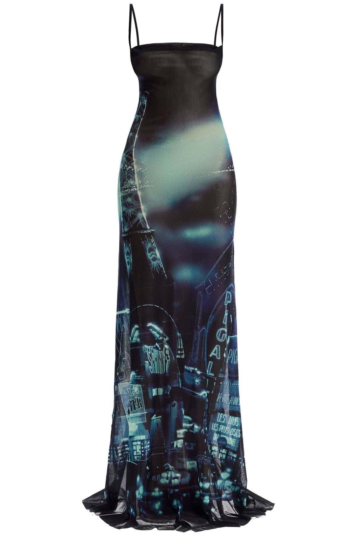 Jean Paul Gaultier JEAN PAUL GAULTIER "pigalle printed mesh slip dress with a