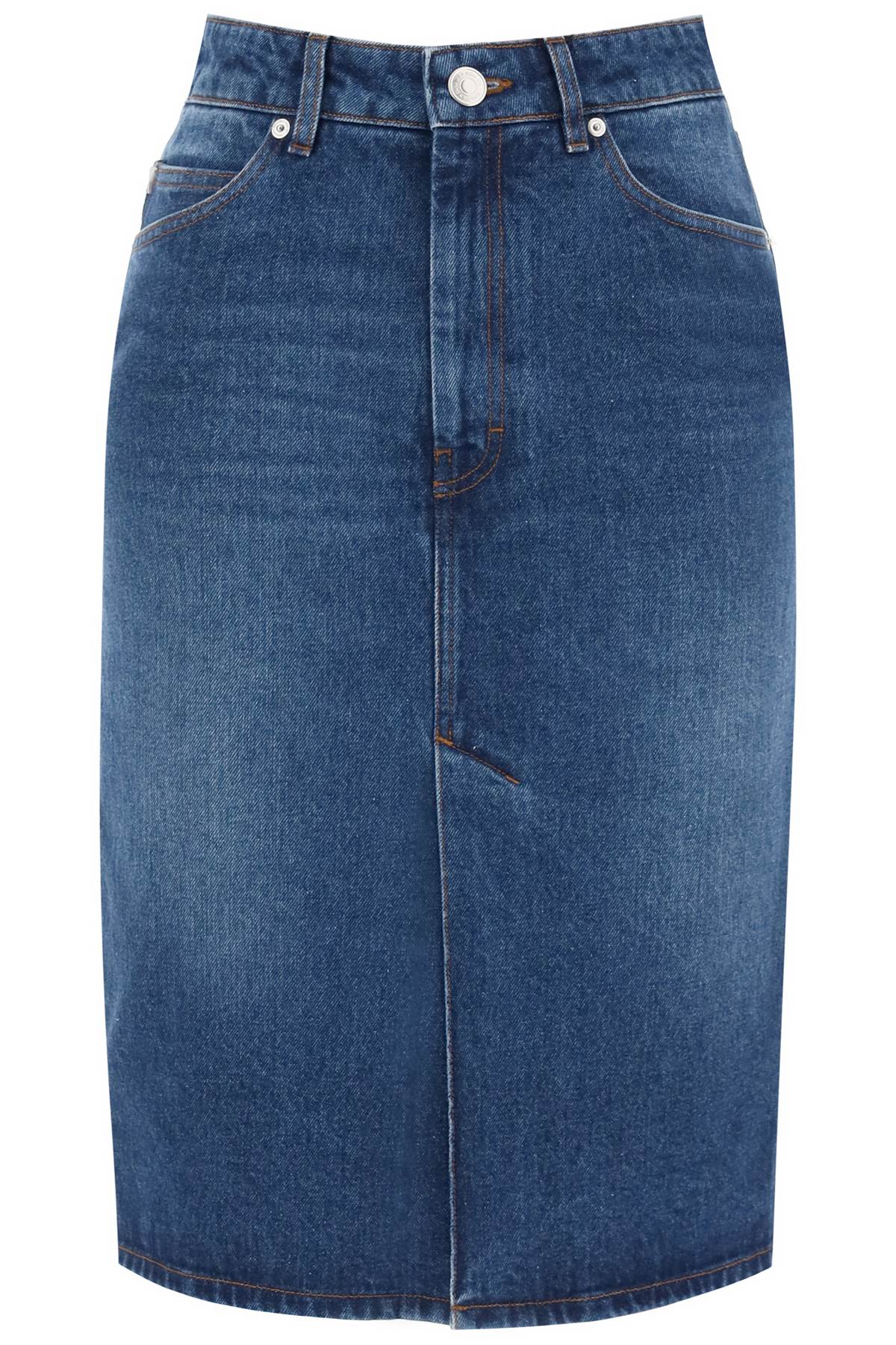  AMI ALEXANDRE MATIUSSI denim midi skirt in seven