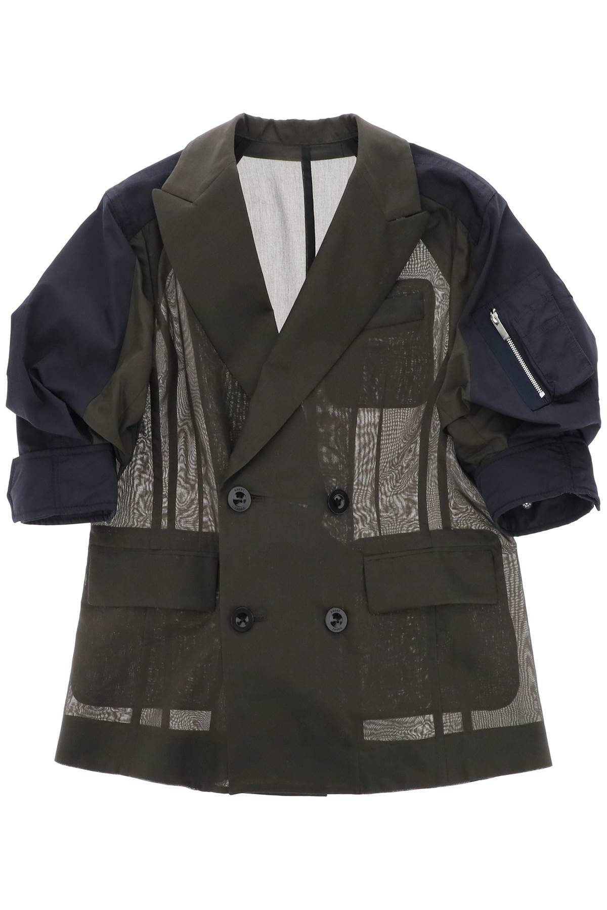Sacai SACAI taffeta sleeve jacket with eight