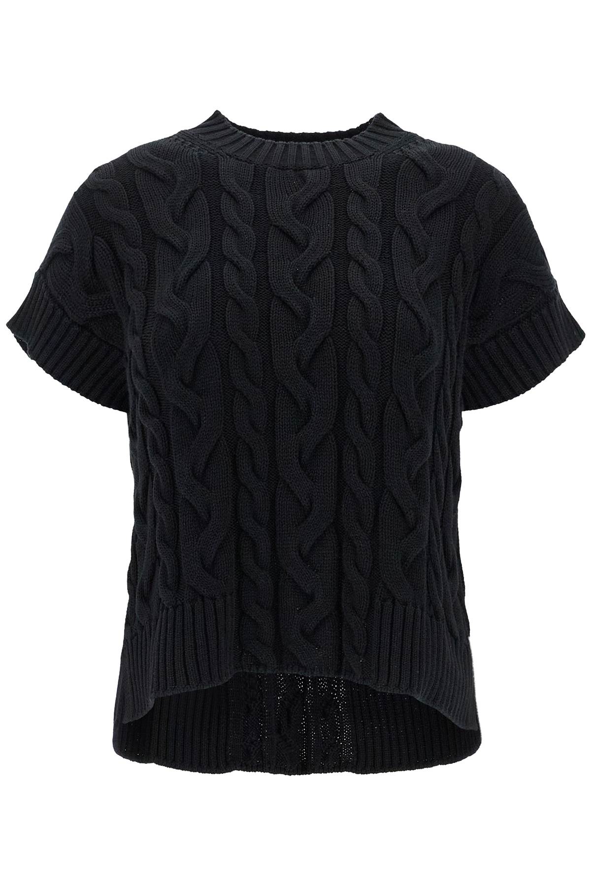  'S MAX MARA cotton cable knit vest with braided design