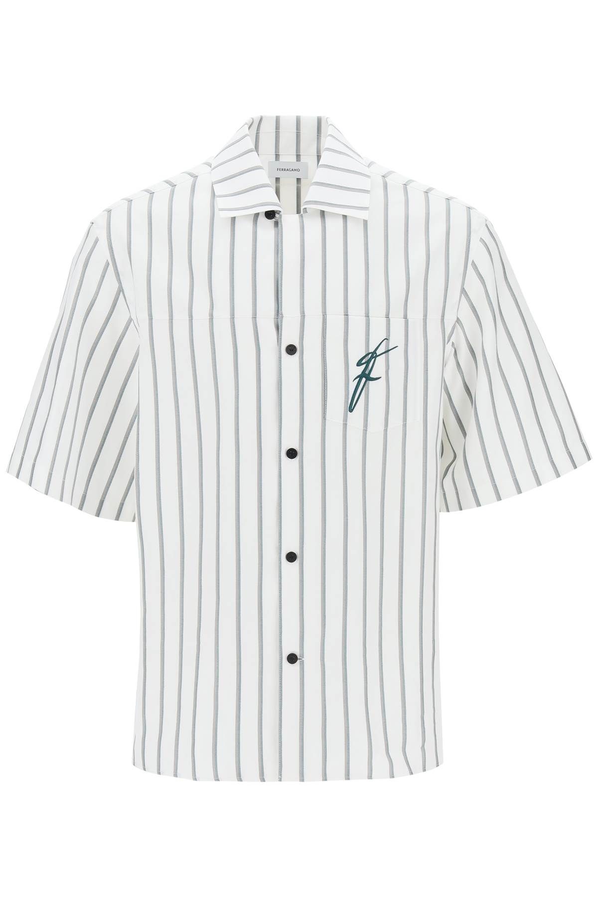 Ferragamo FERRAGAMO striped bowling shirt with button