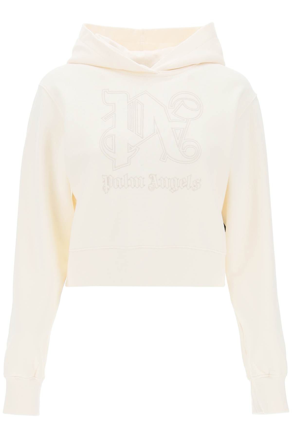 PALM ANGELS PALM ANGELS cropped hoodie with monogram embroidery