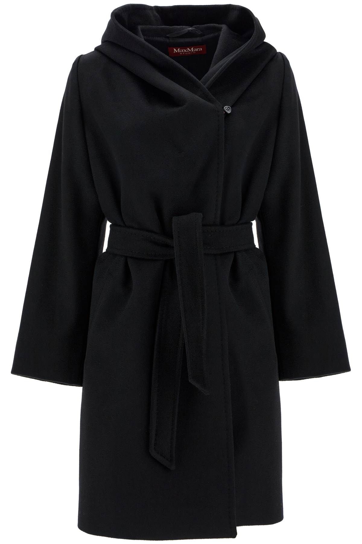 MAX MARA STUDIO MAX MARA STUDIO wool coat with hooded c