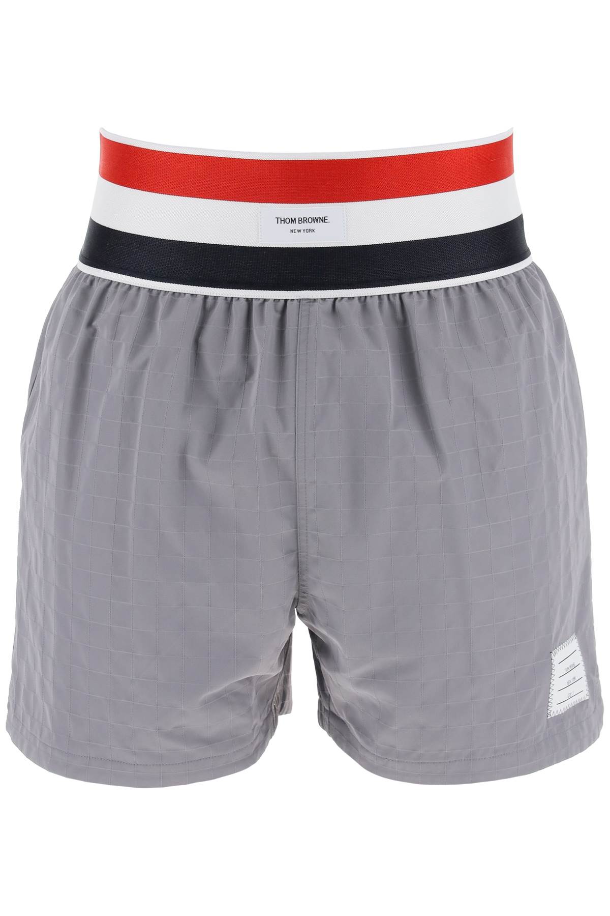 Thom Browne THOM BROWNE nylon bermuda shorts with elastic band in red