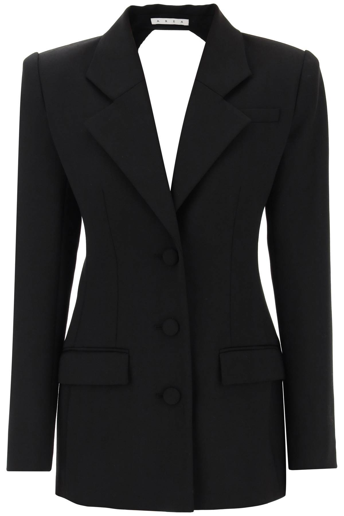 AREA AREA blazer dress with cut-out and crystals