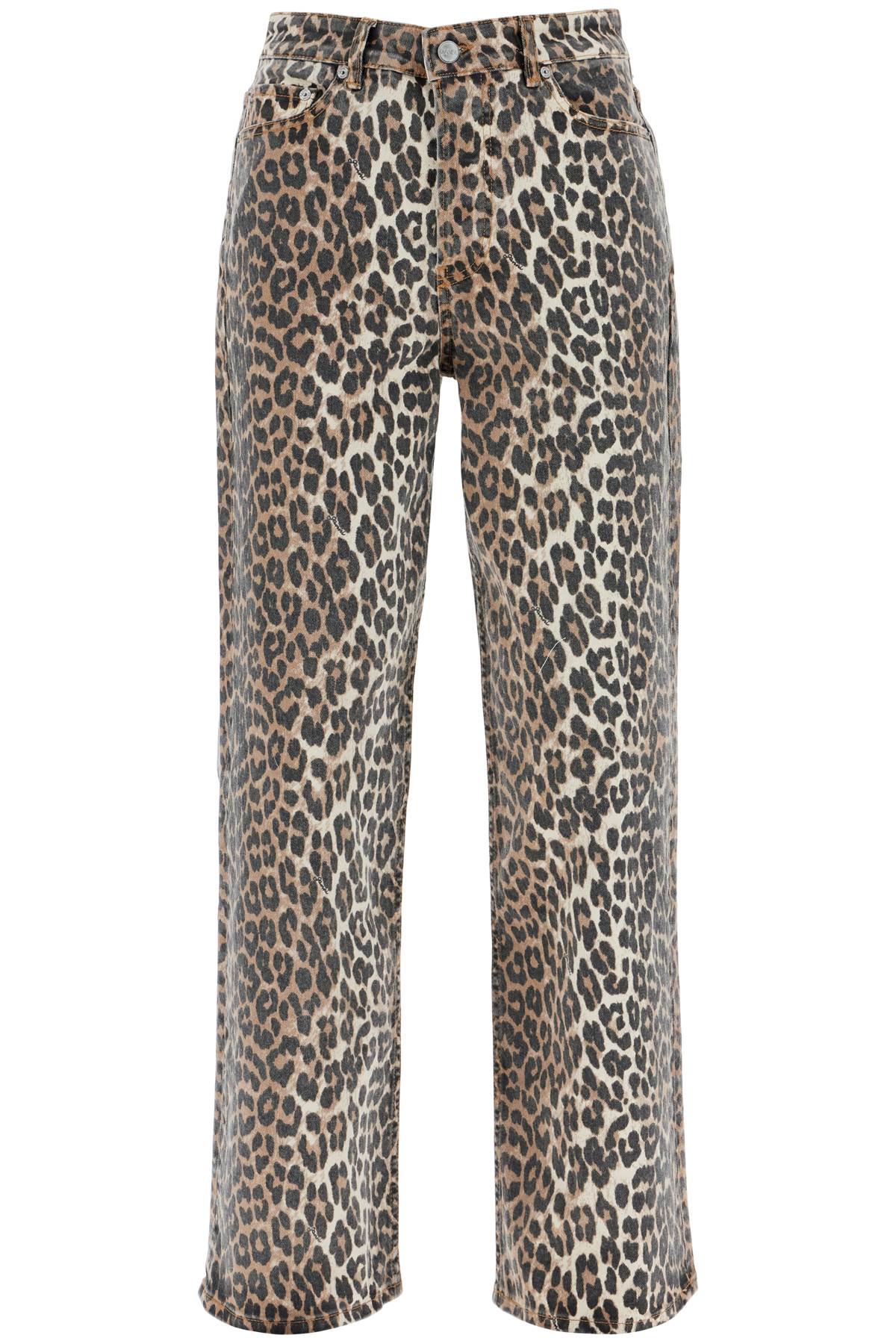 Ganni GANNI 'animal print denim izey jeans