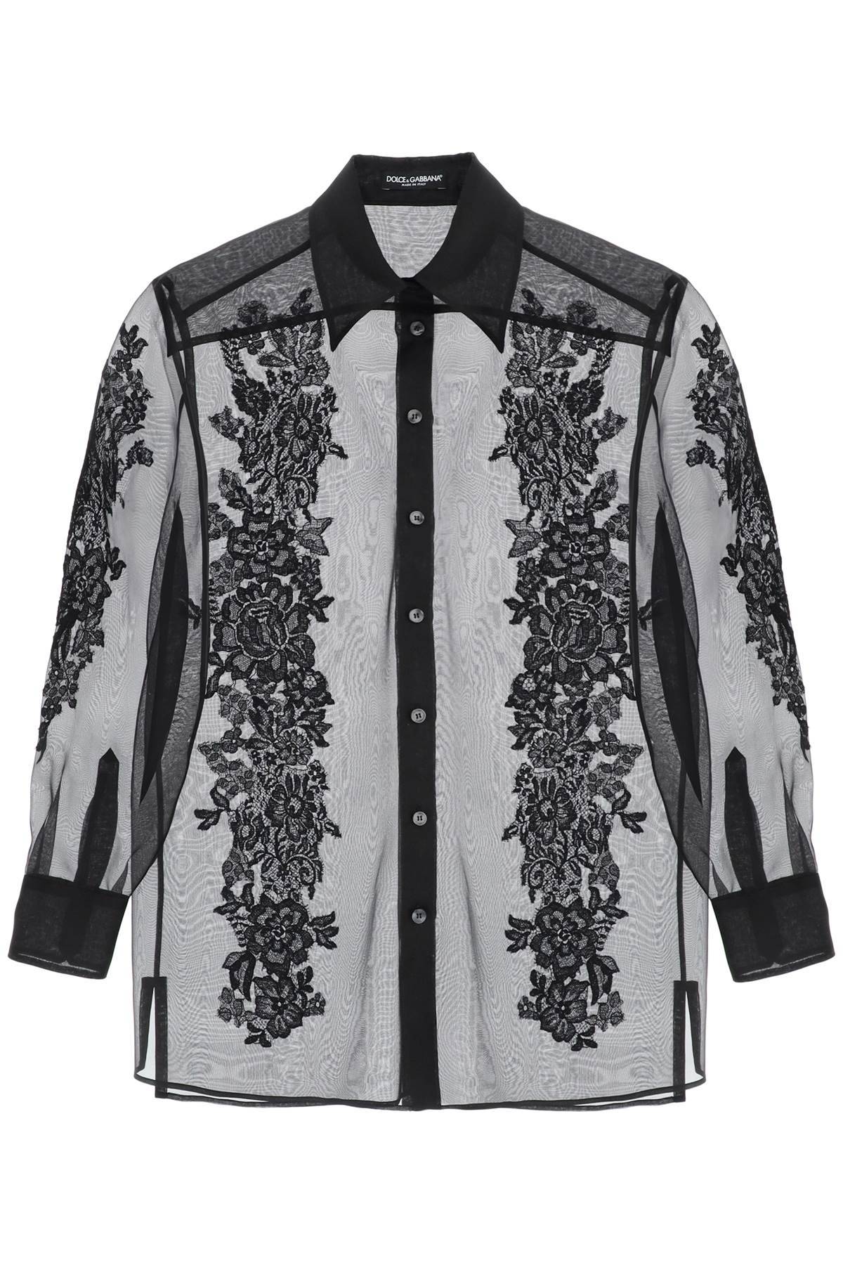 Dolce & Gabbana DOLCE & GABBANA organza shirt with lace inserts