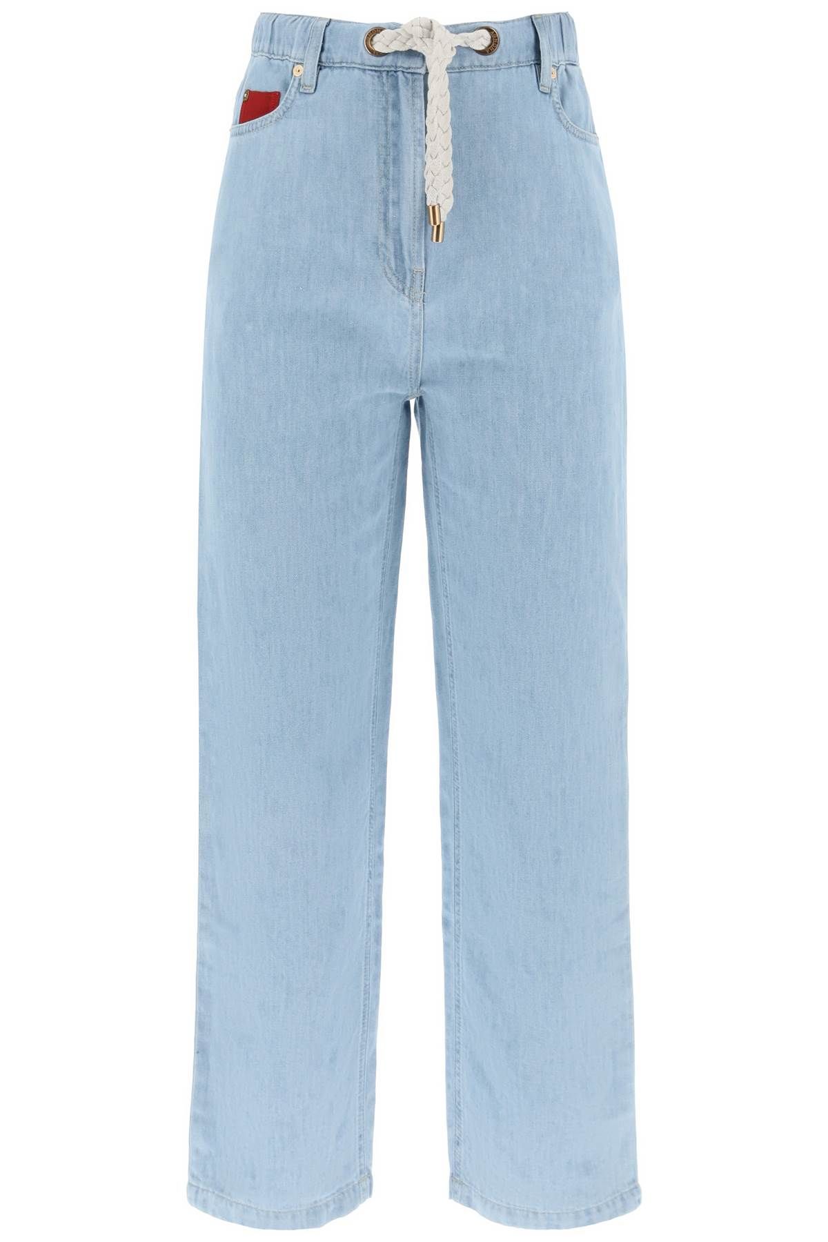 AGNONA AGNONA drawstring jeans in light denim