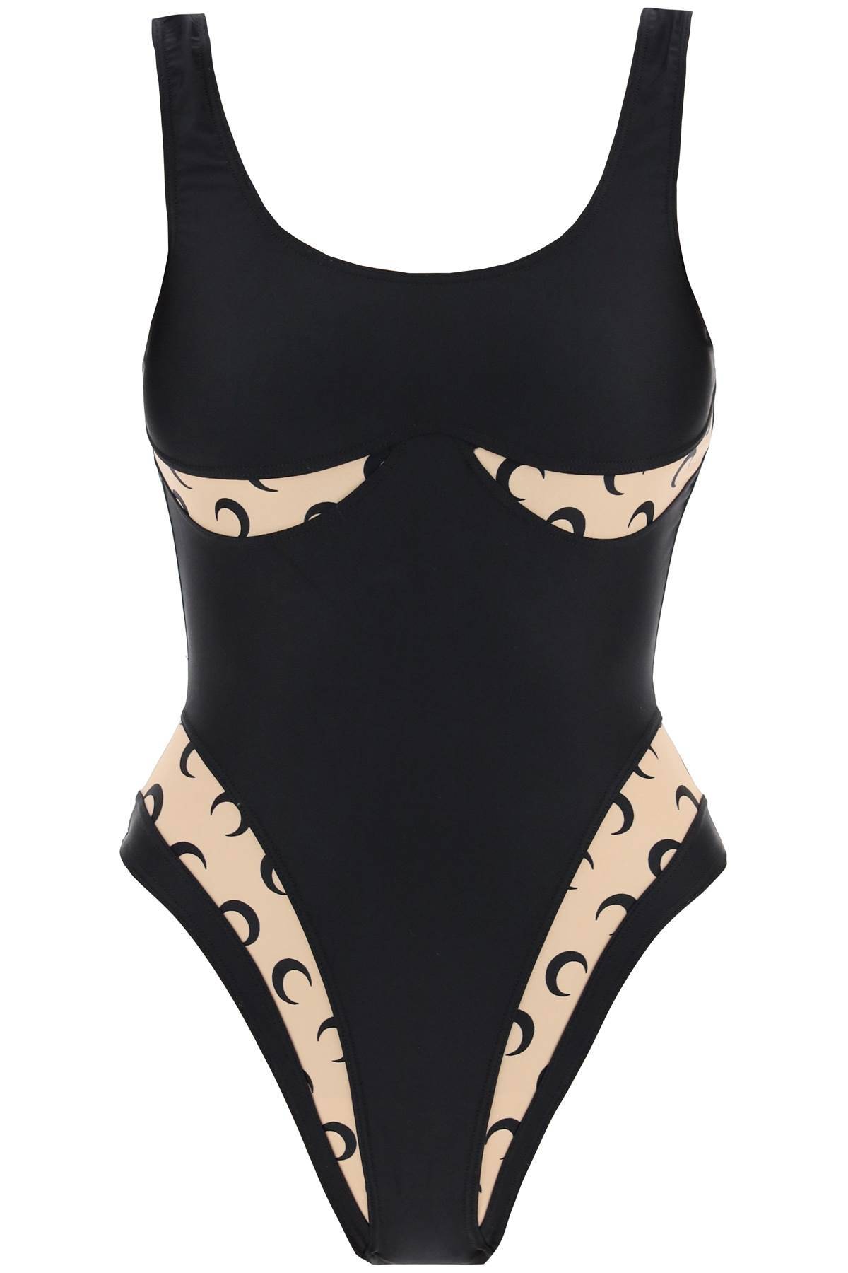 Marine Serre MARINE SERRE one-piece swimsuit with all over moon inserts