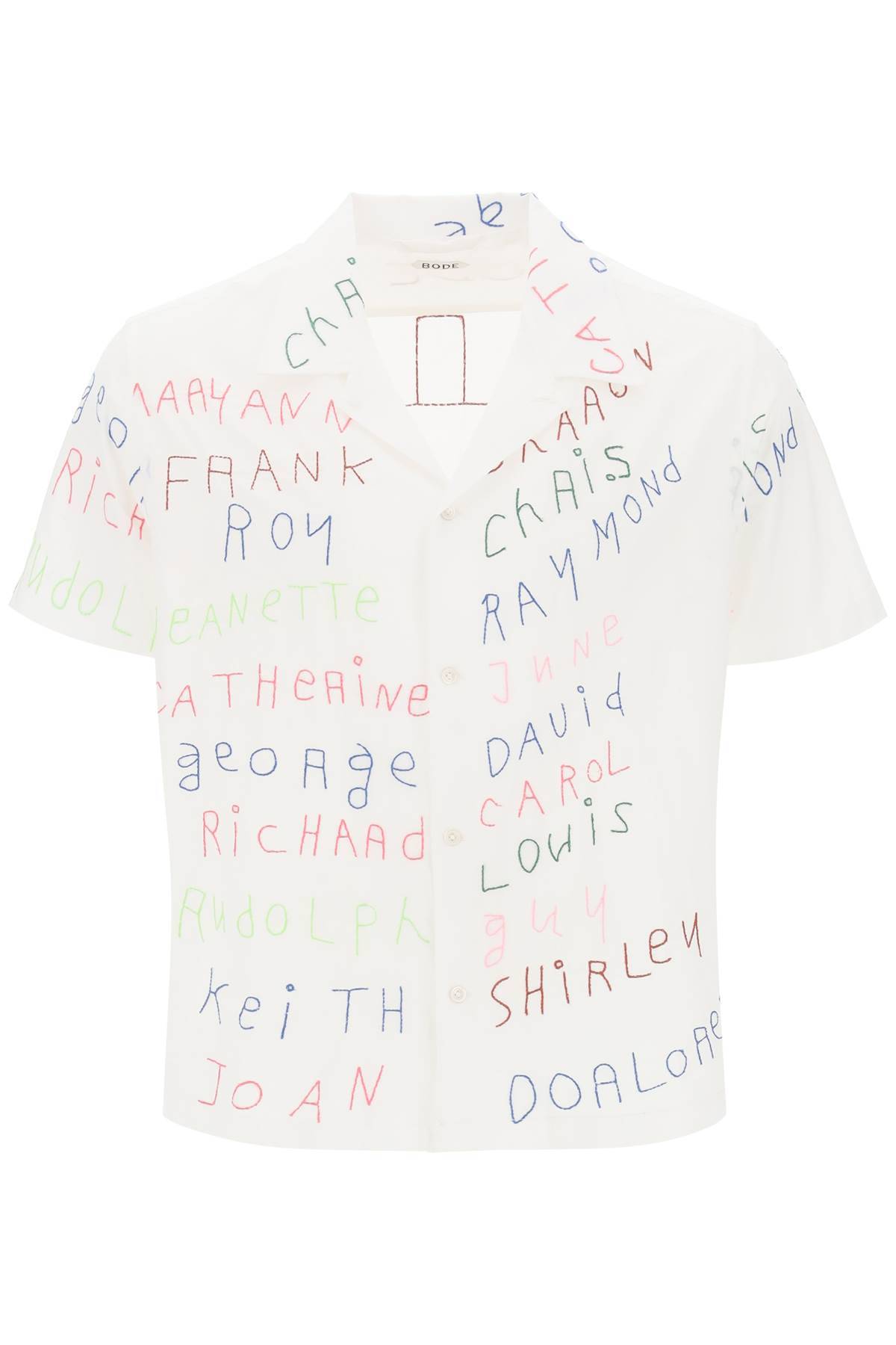 BODE BODE familial bowling shirt with lettering embroideries