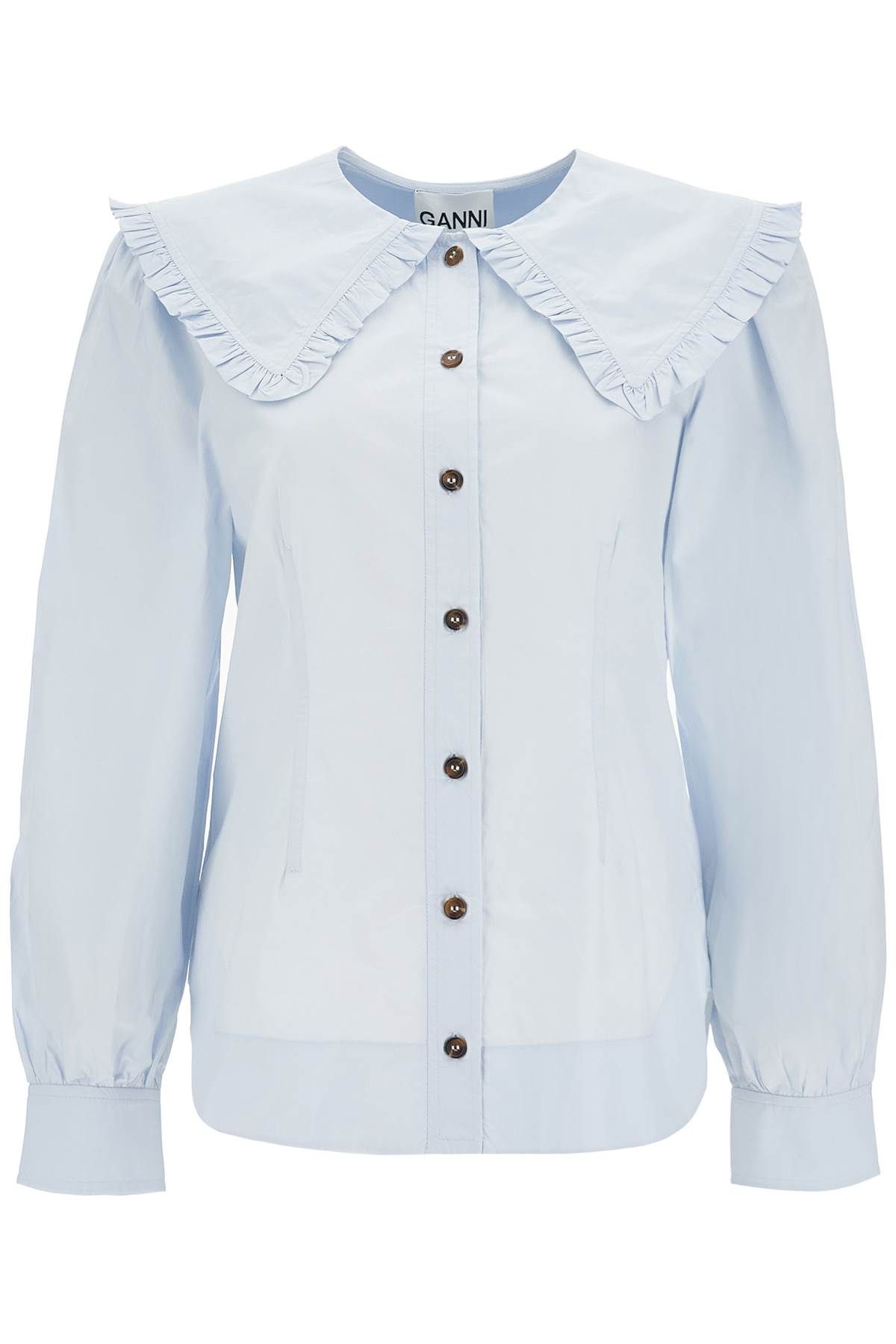 Ganni GANNI poplin shirt with oversized collar