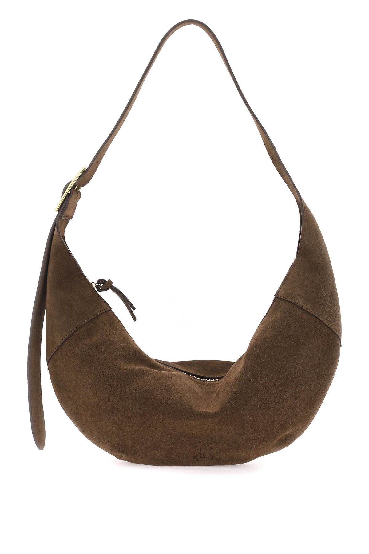 CLOSED CLOSED suede halfmoon hobo leather bag