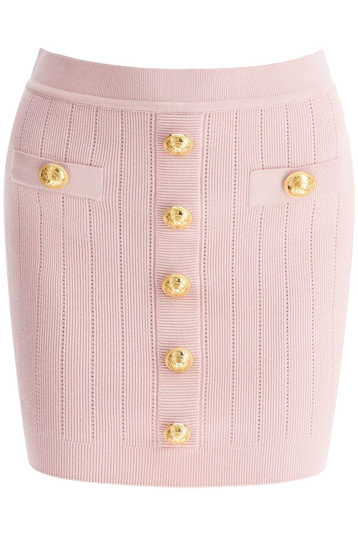 Balmain BALMAIN knitted mini skirt with embossed buttons