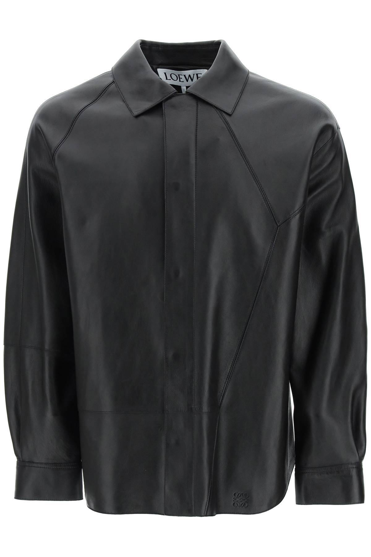 Loewe LOEWE asimmetric seams leather overshirt
