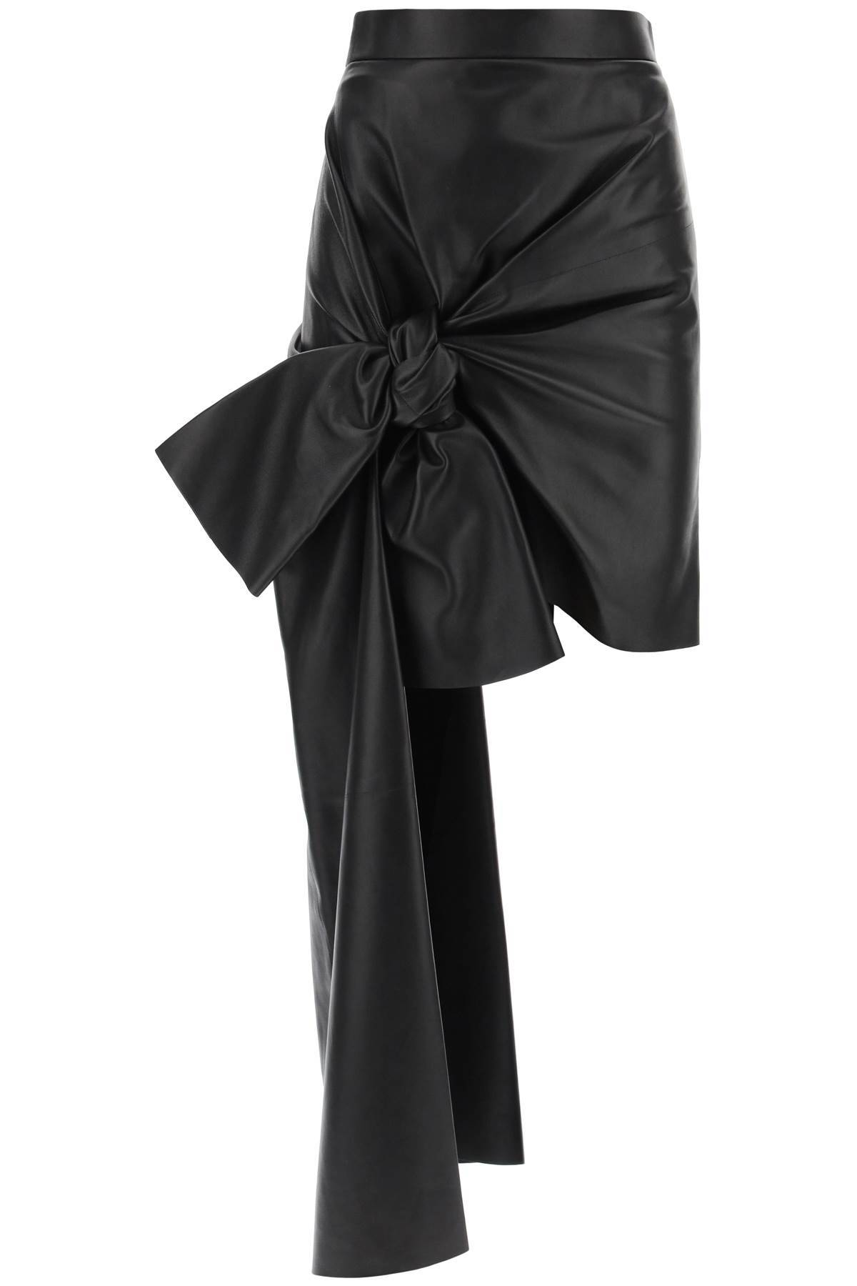 Alexander McQueen ALEXANDER MCQUEEN leather skirt with knotted detail