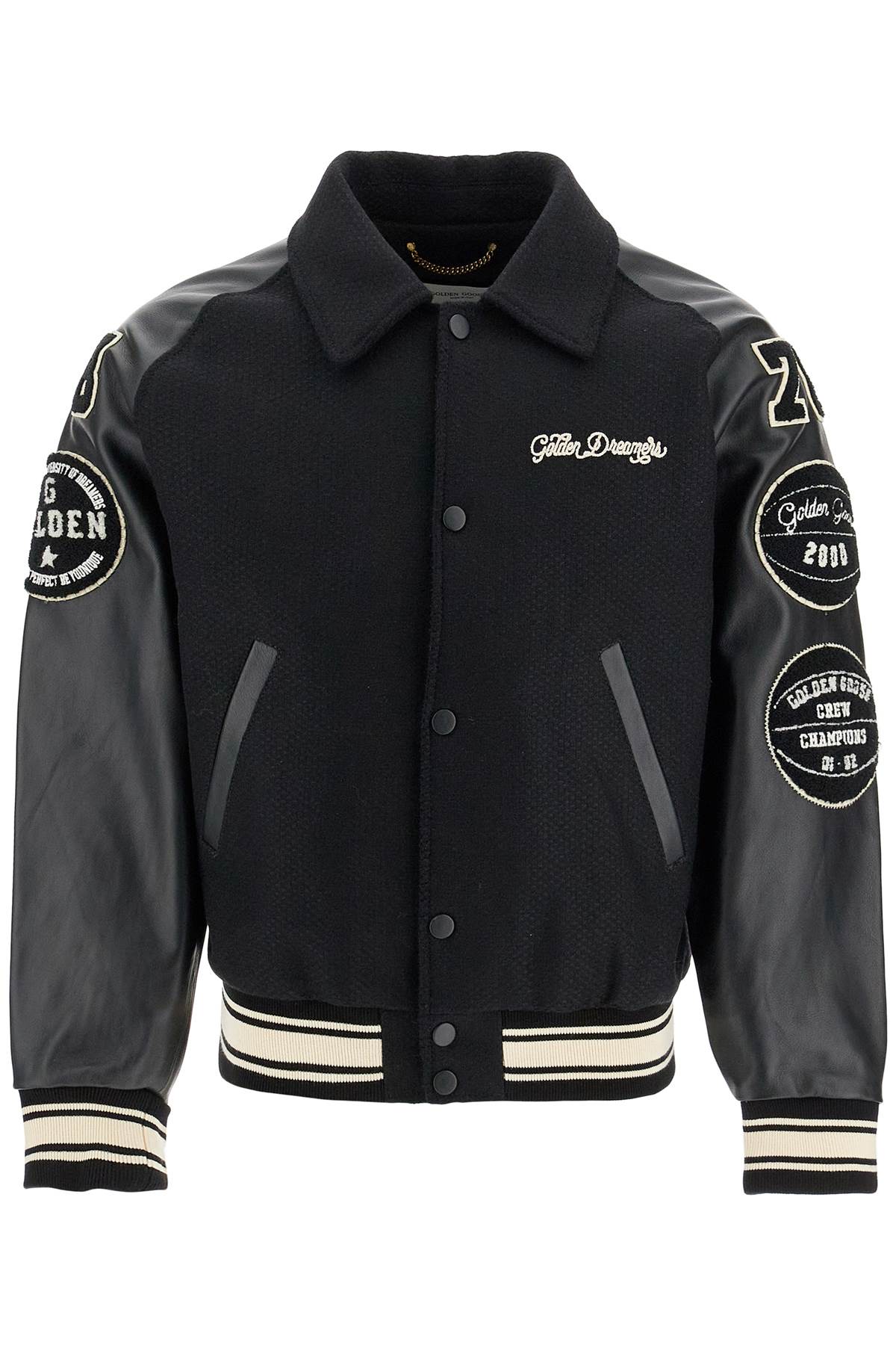 Golden Goose GOLDEN GOOSE wool bomber jacket with patch details