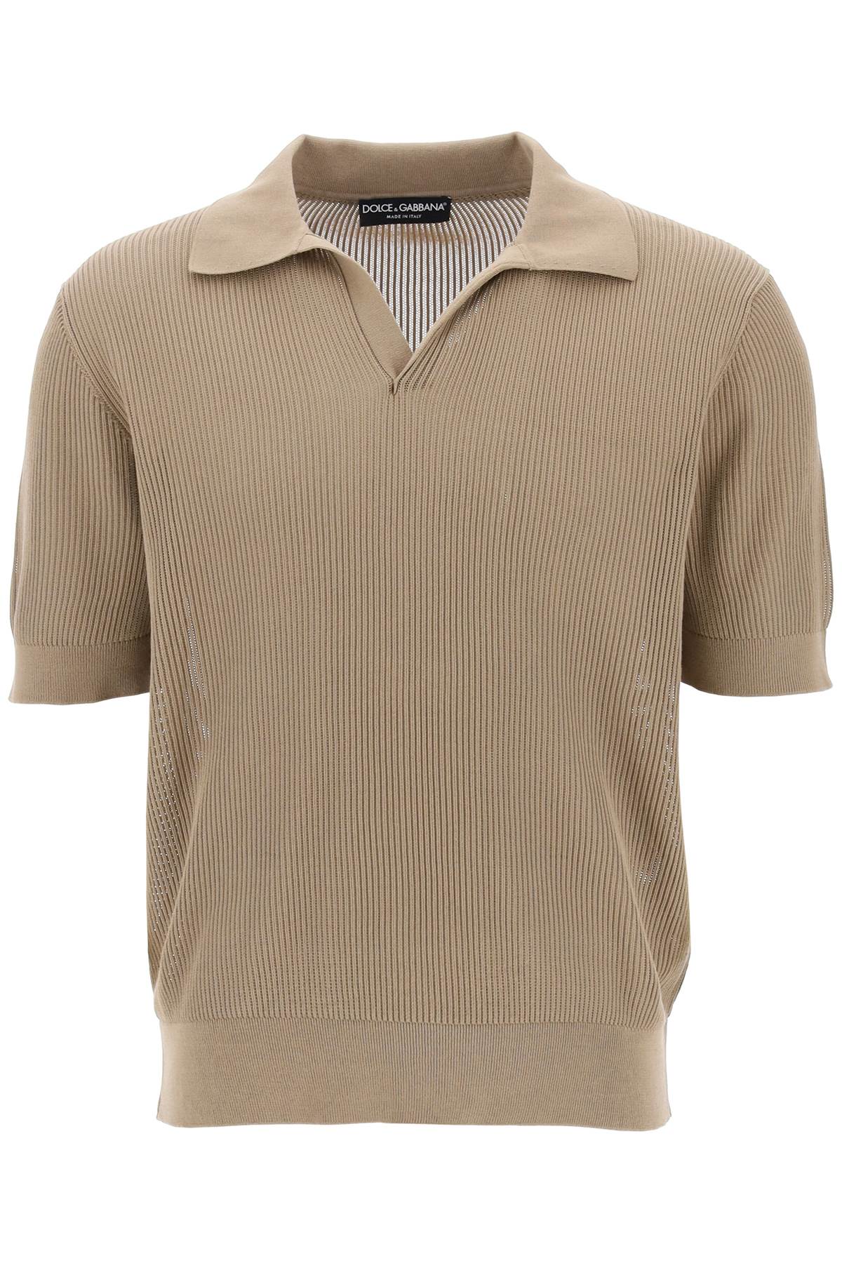 Dolce & Gabbana DOLCE & GABBANA cotton ribbed perforated polo shirt