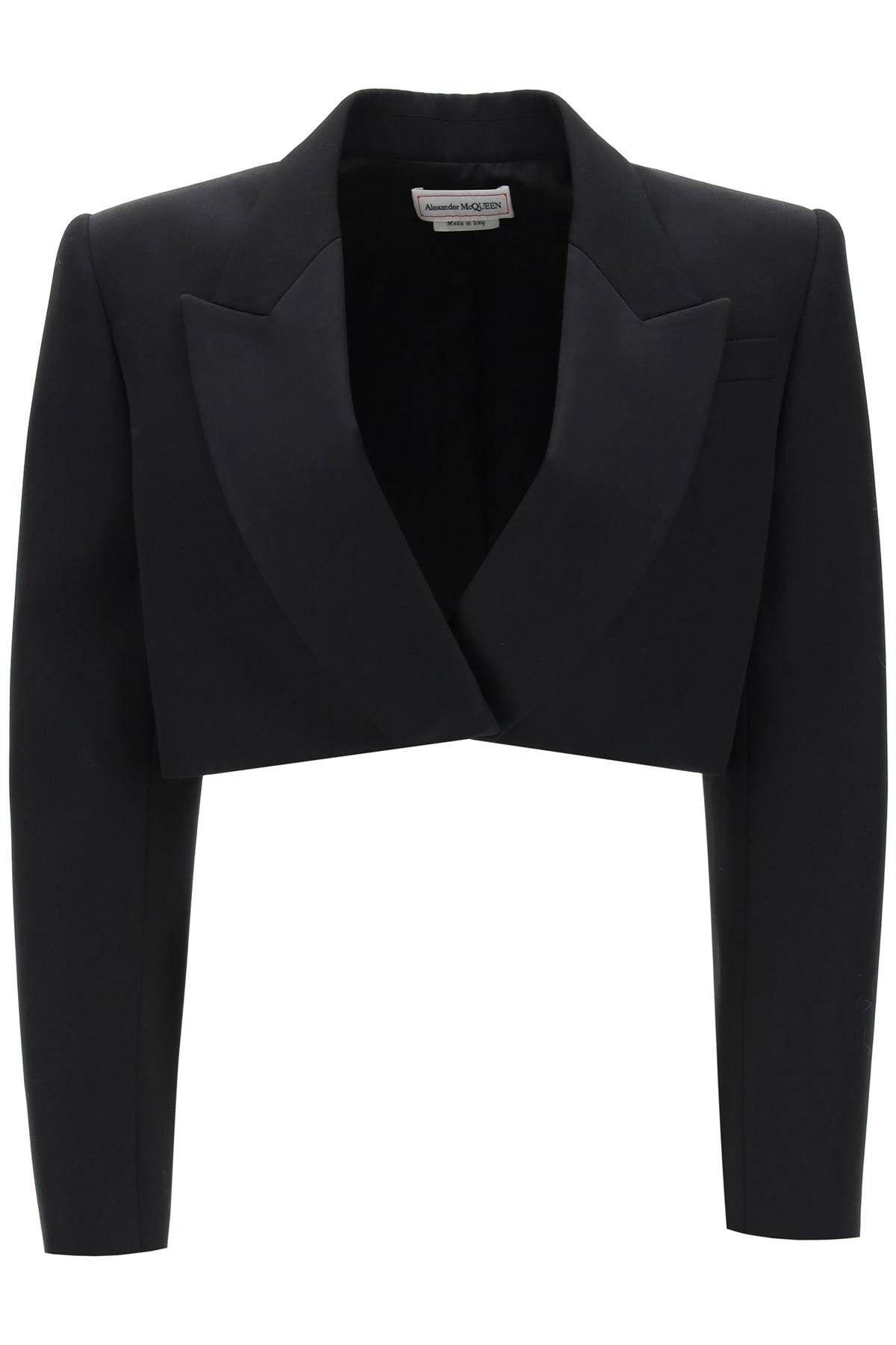 Alexander McQueen ALEXANDER MCQUEEN cropped tuxedo jacket