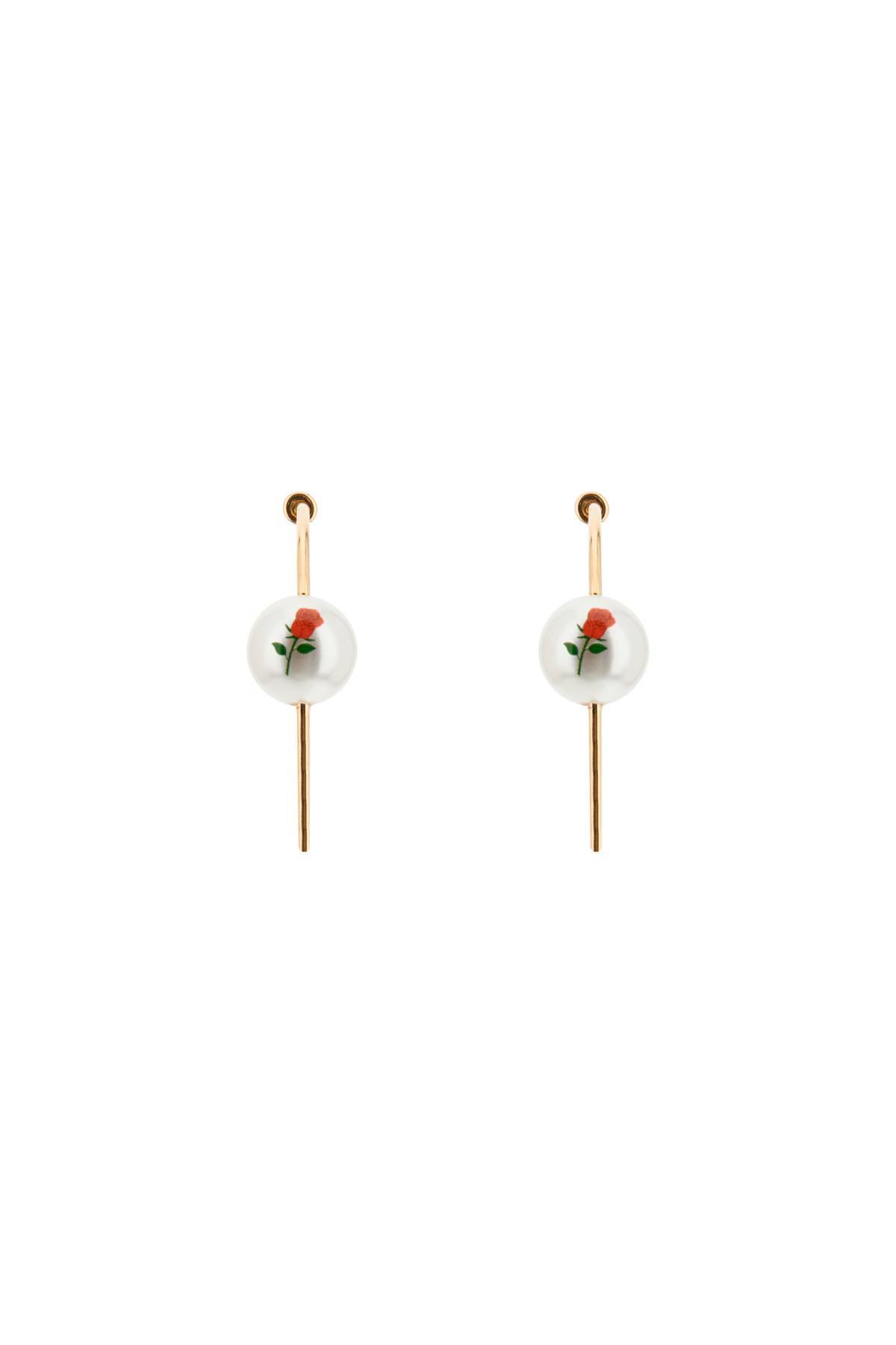 SAF SAFU SAF SAFU 'pearl & roses' hoop earrings