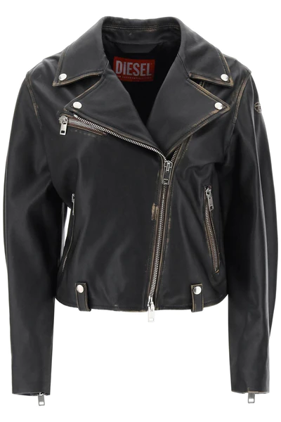 Diesel DIESEL 'l-edmea' lamb leather biker jacket