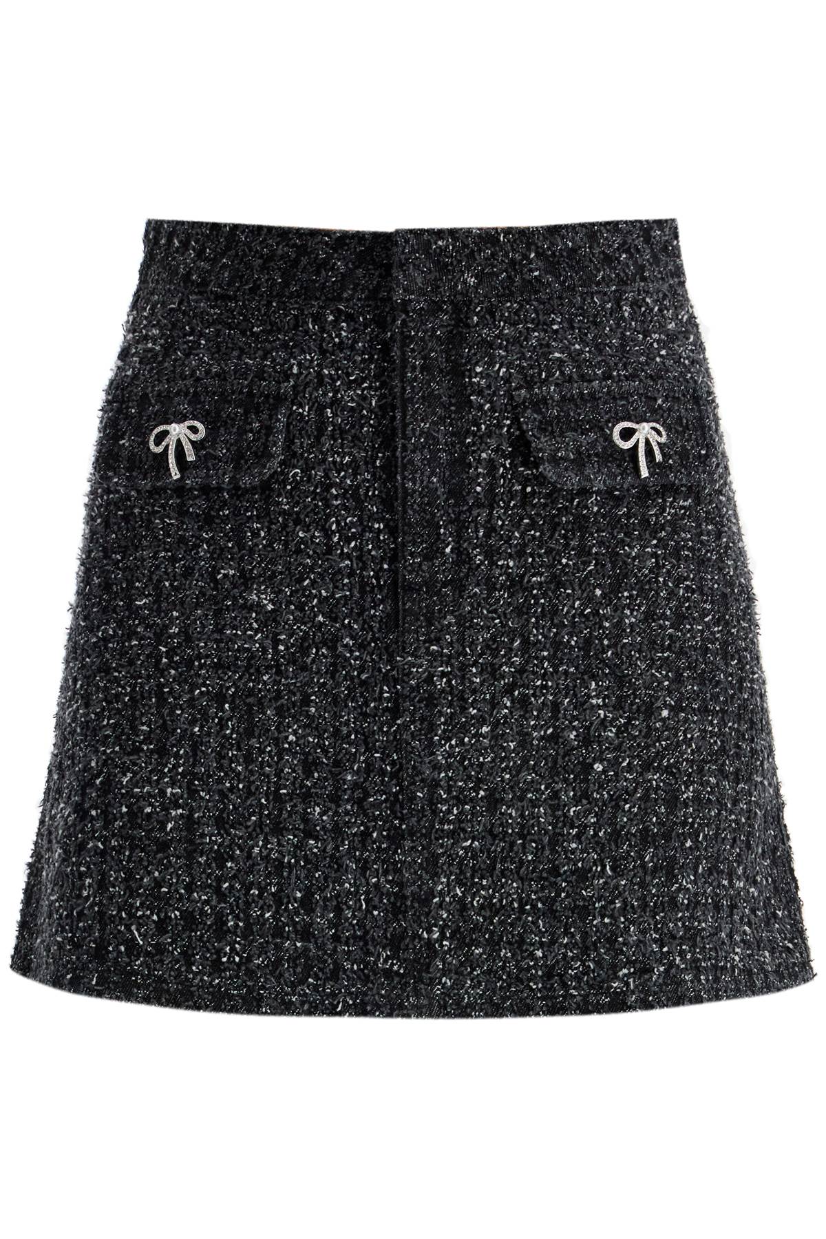  SELF PORTRAIT textured denim mini skirt