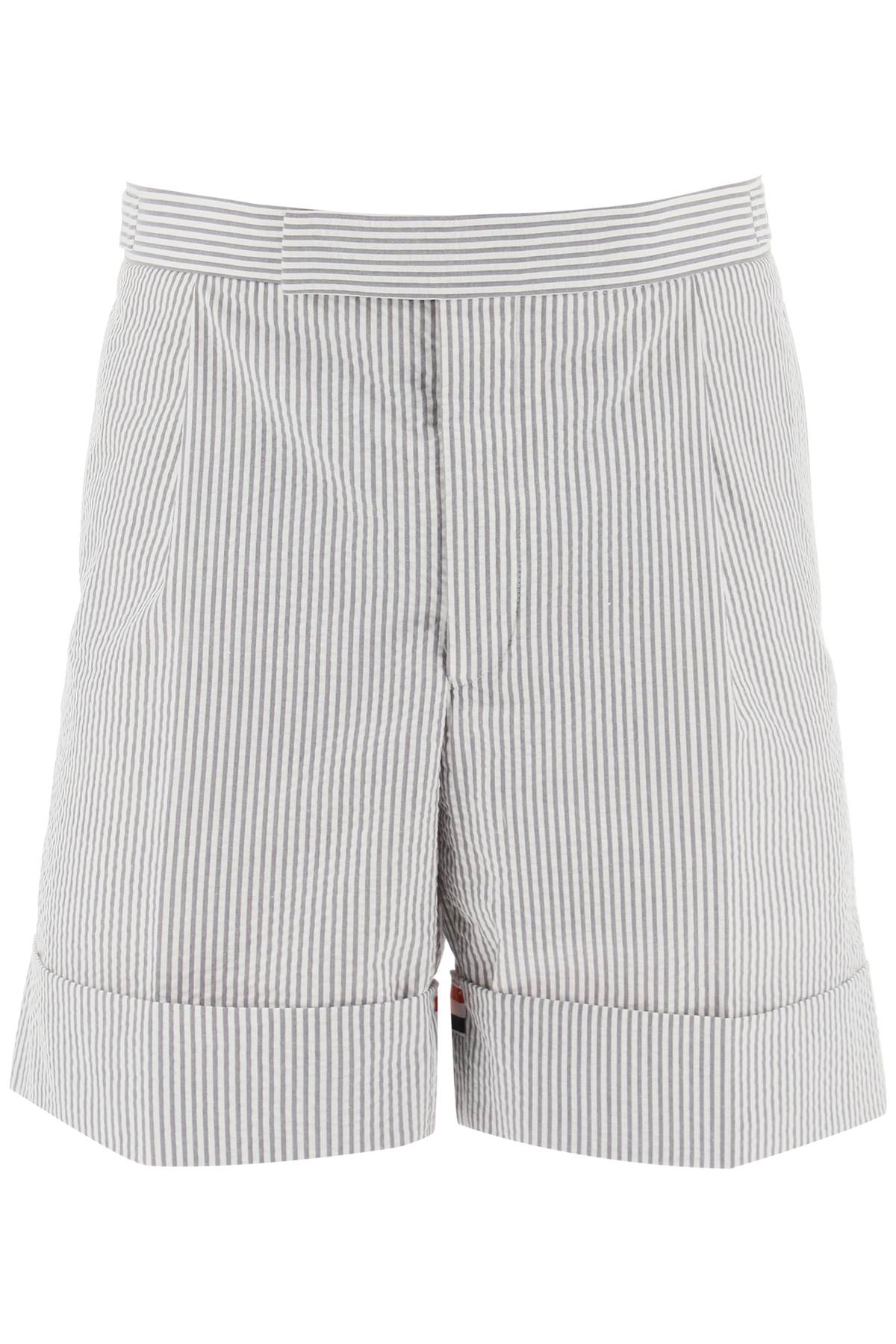 Thom Browne THOM BROWNE striped shorts with tricolor details