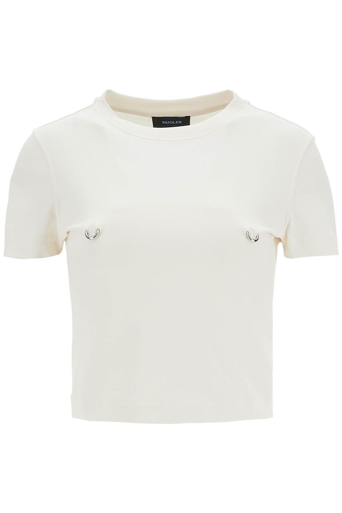 Mugler MUGLER cropped t-shirt with piercing