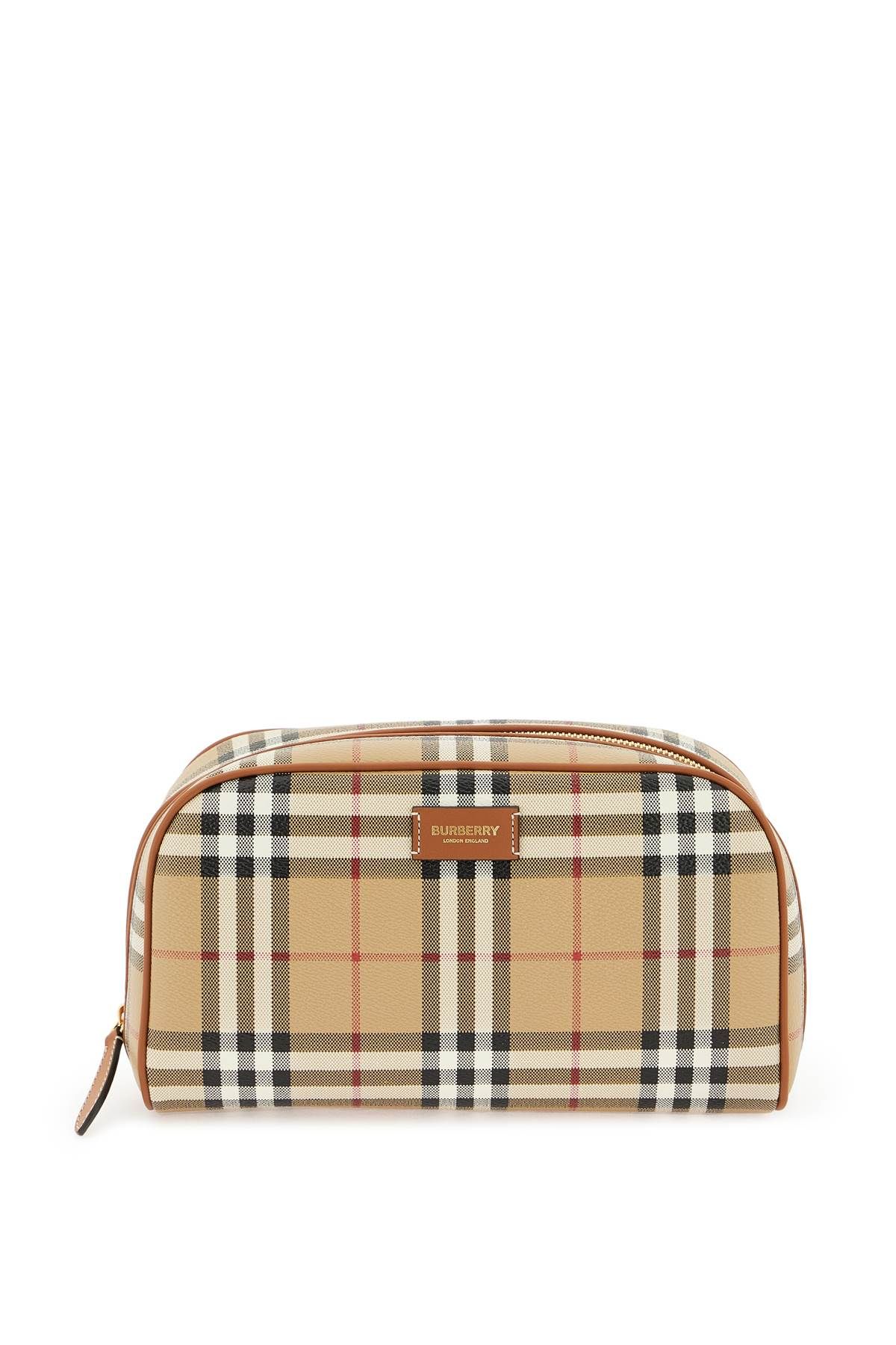 Burberry BURBERRY faux leather tartan beauty case