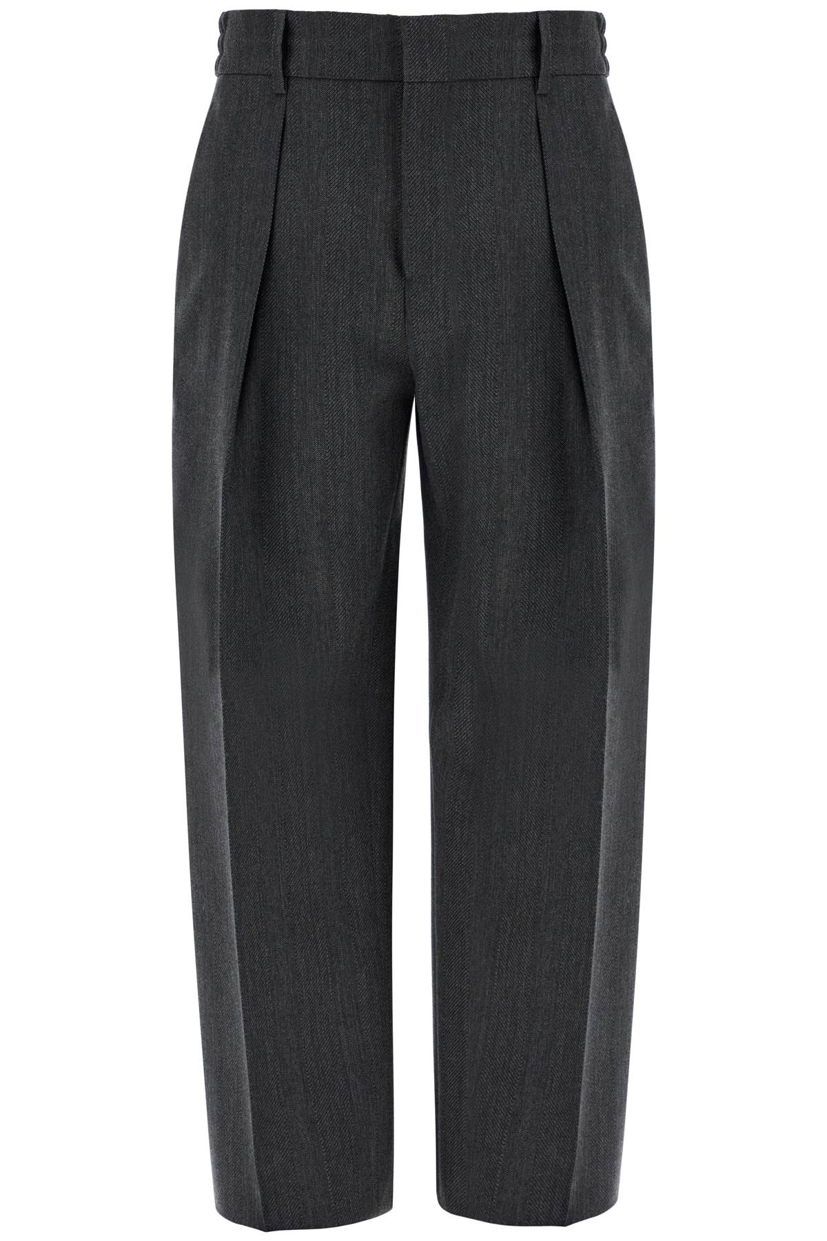 Burberry BURBERRY wide woolen checked trousers