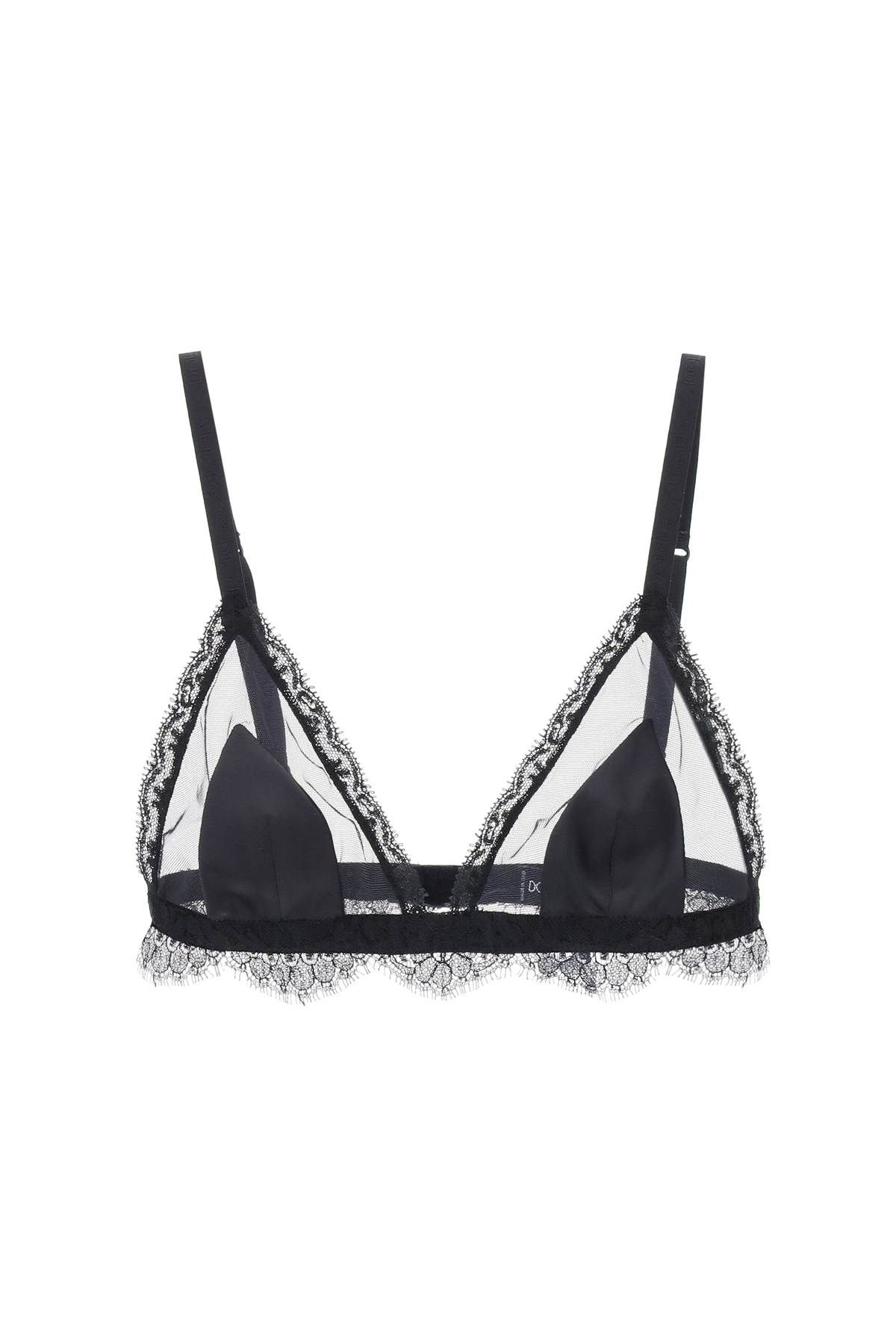 Dolce & Gabbana DOLCE & GABBANA triangle satin and lace bra